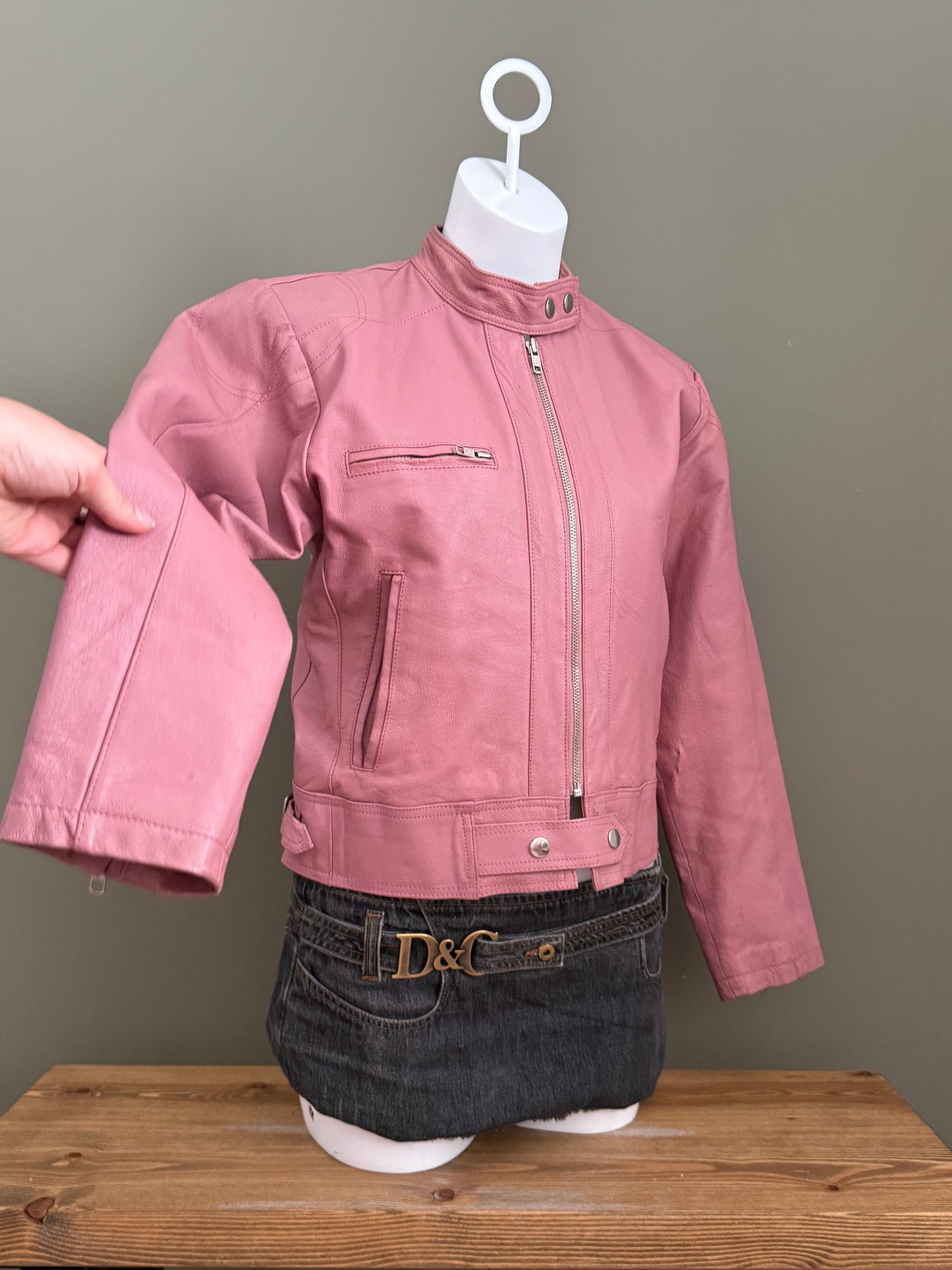 Pink Leather Jacket (M)