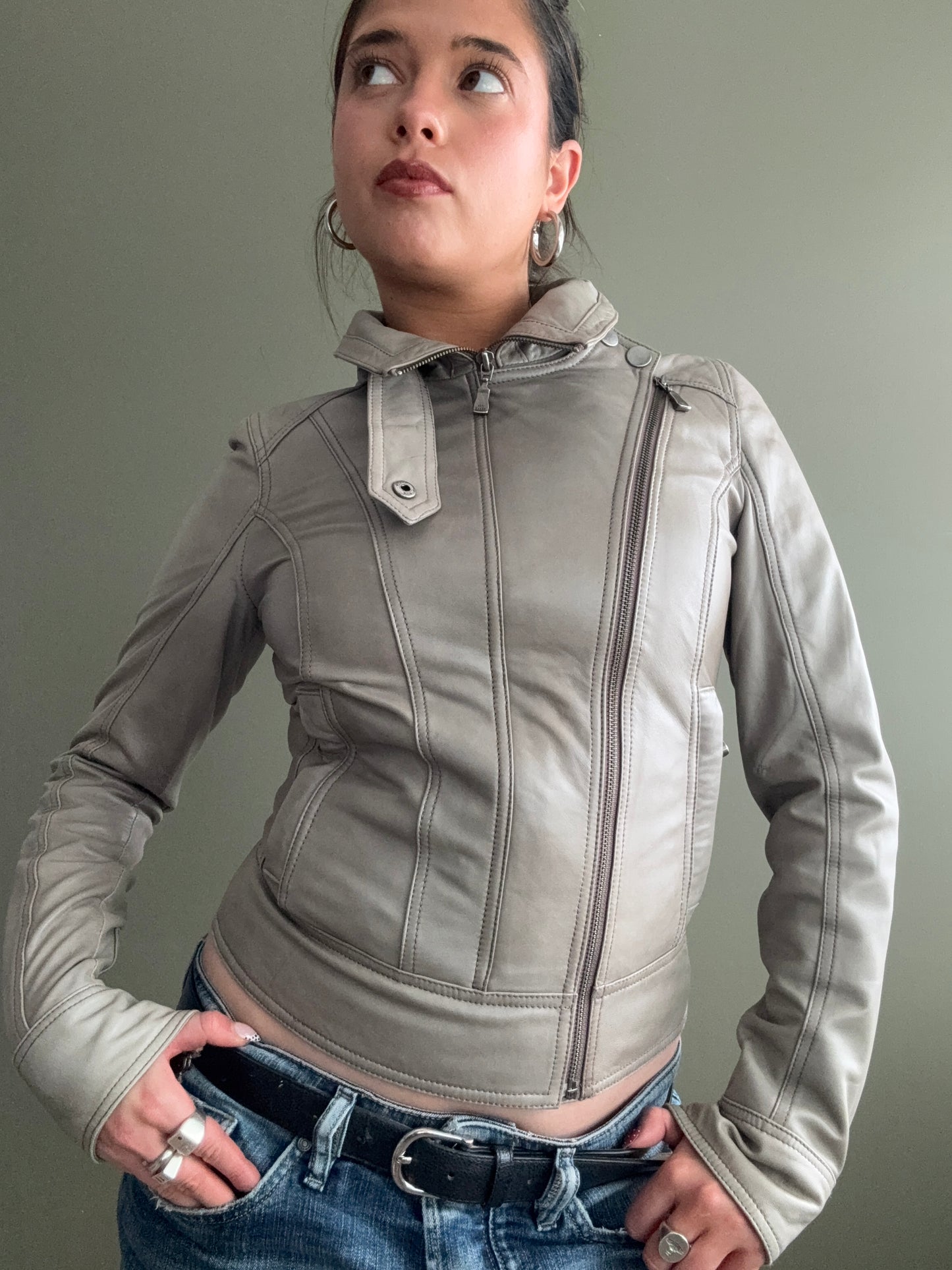 Ted Baker Fitted Leather Jacket (XS)