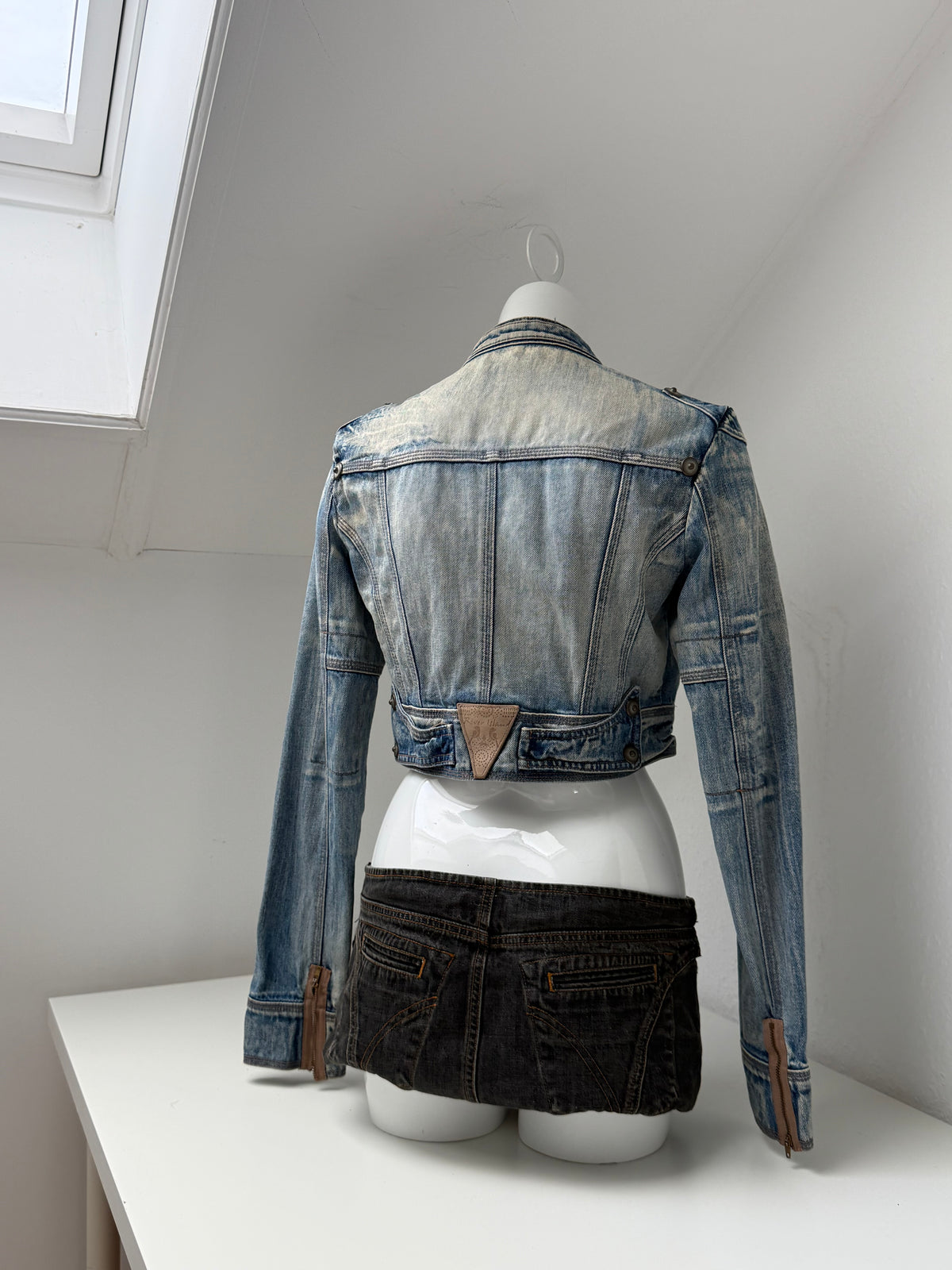 Cropped Denim Utility Jacket (UK12)