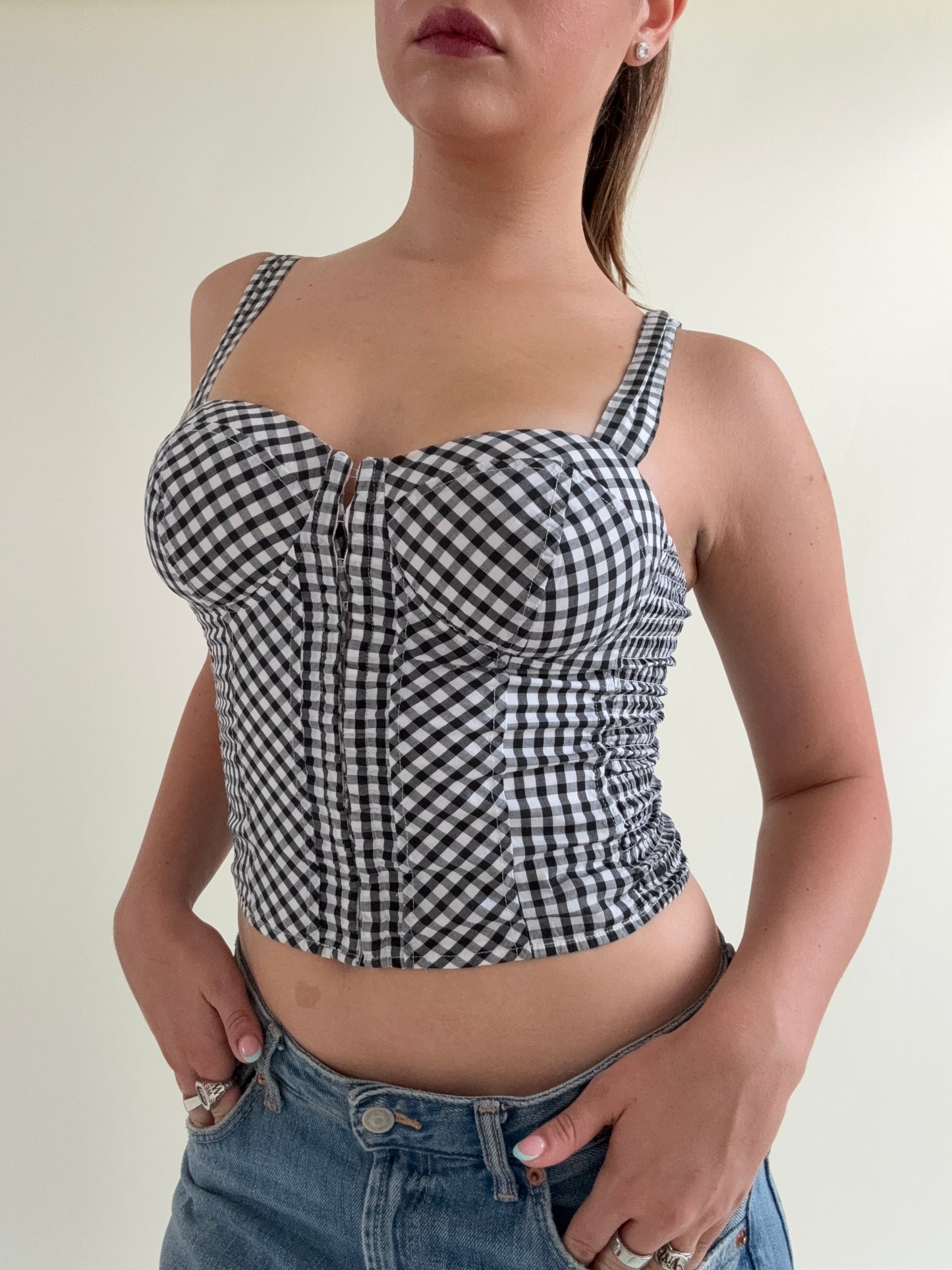 Guess Gingham Corset Top (XS)
