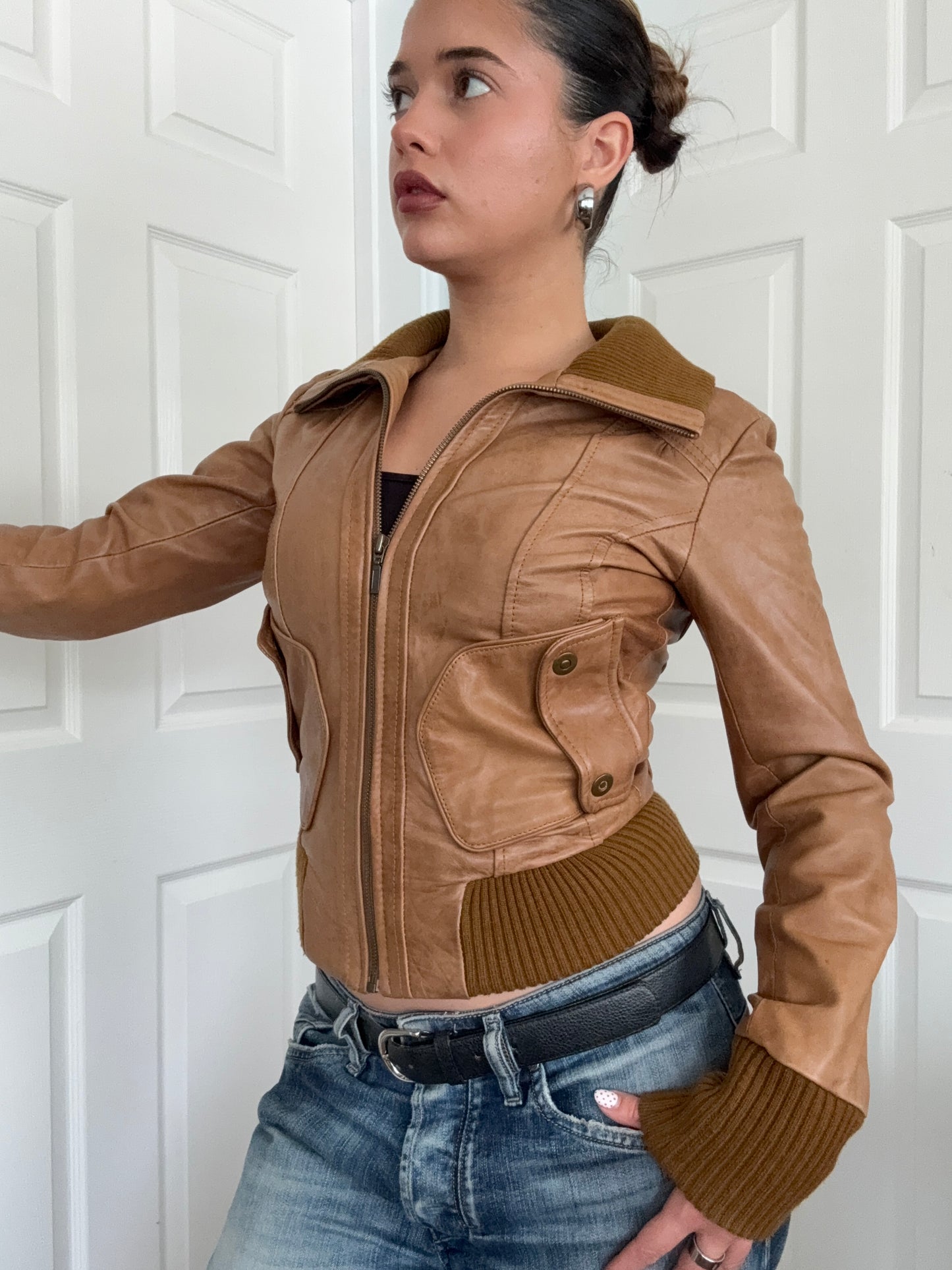 Fitted Leather Jacket (UK8)