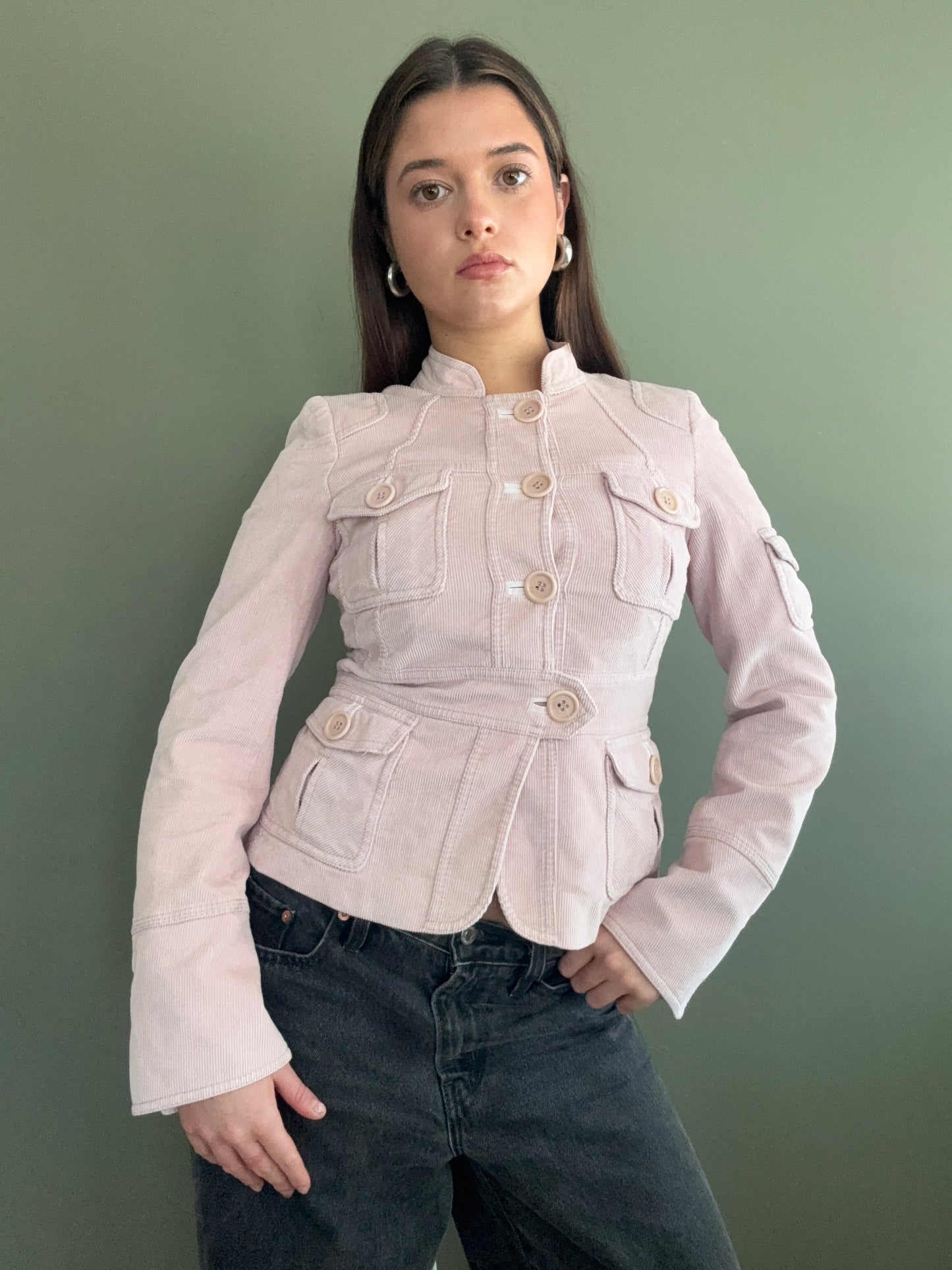 Baby Pink Karen Millen Cord Jacket (UK 8)