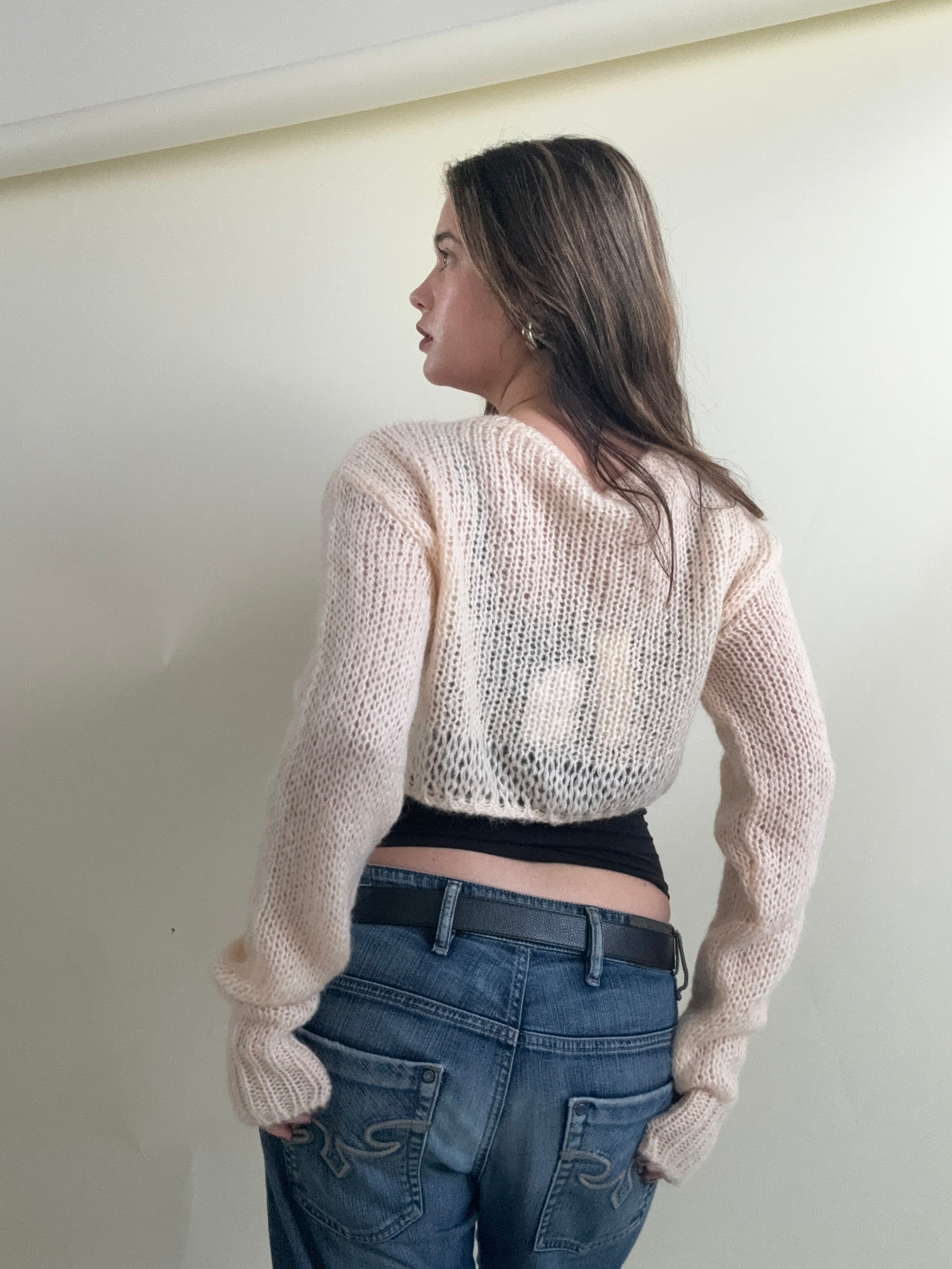 Diesel Mohair Knit Cropped Cardigan (S)