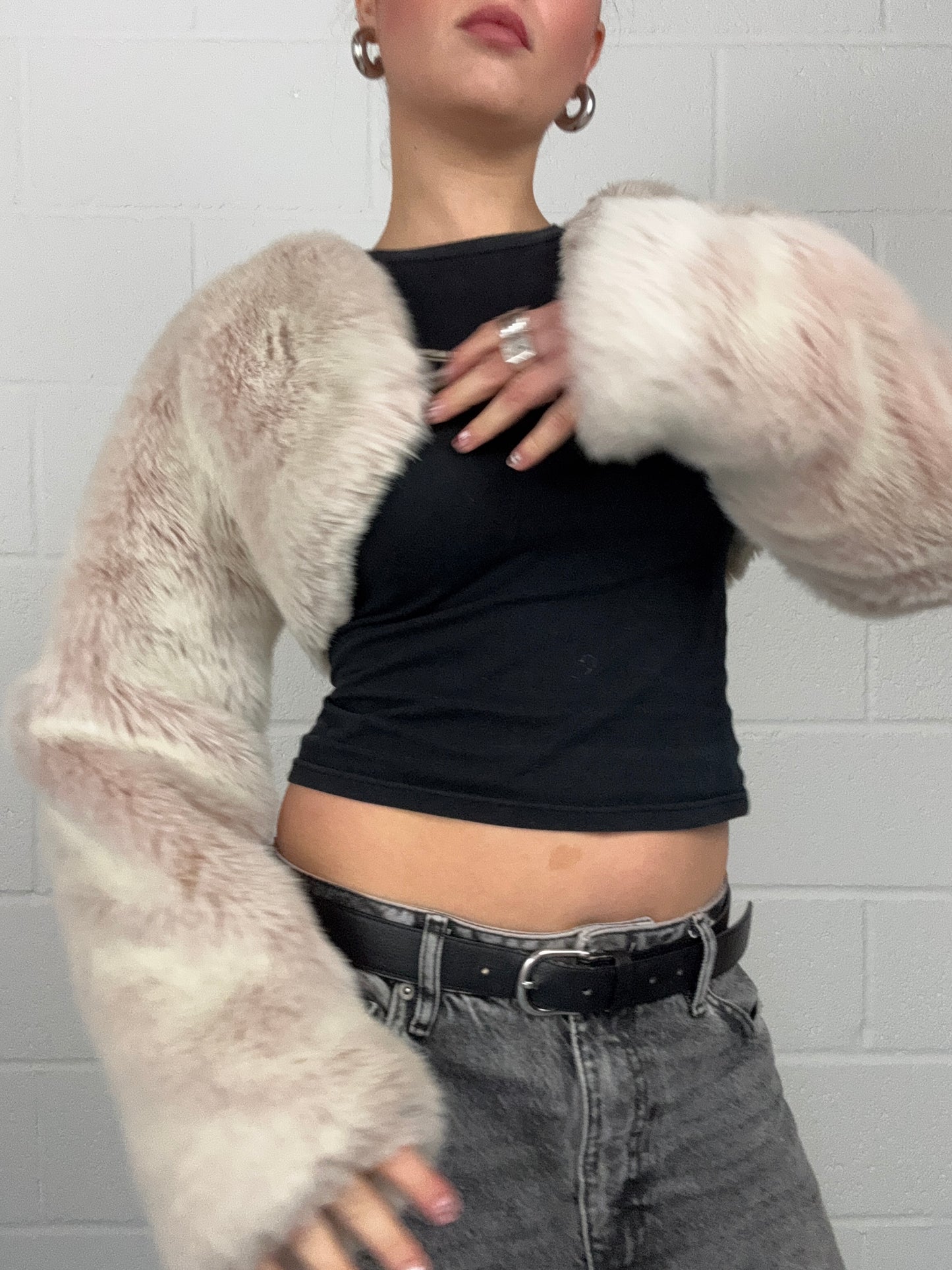 Pink Faux Fur Bolero/Jacket (S)