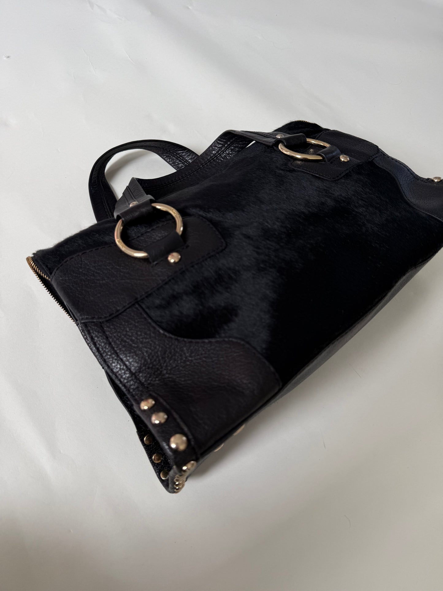 DKNY Pony Hair Studded Handbag