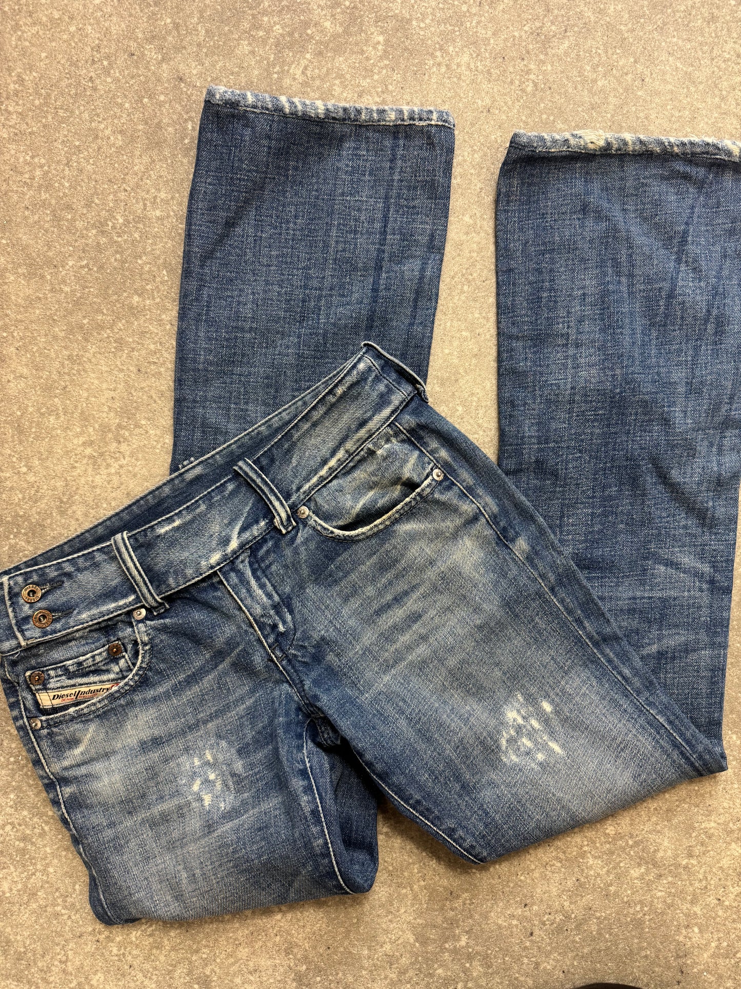 Diesel Low Rise Flared Jeans