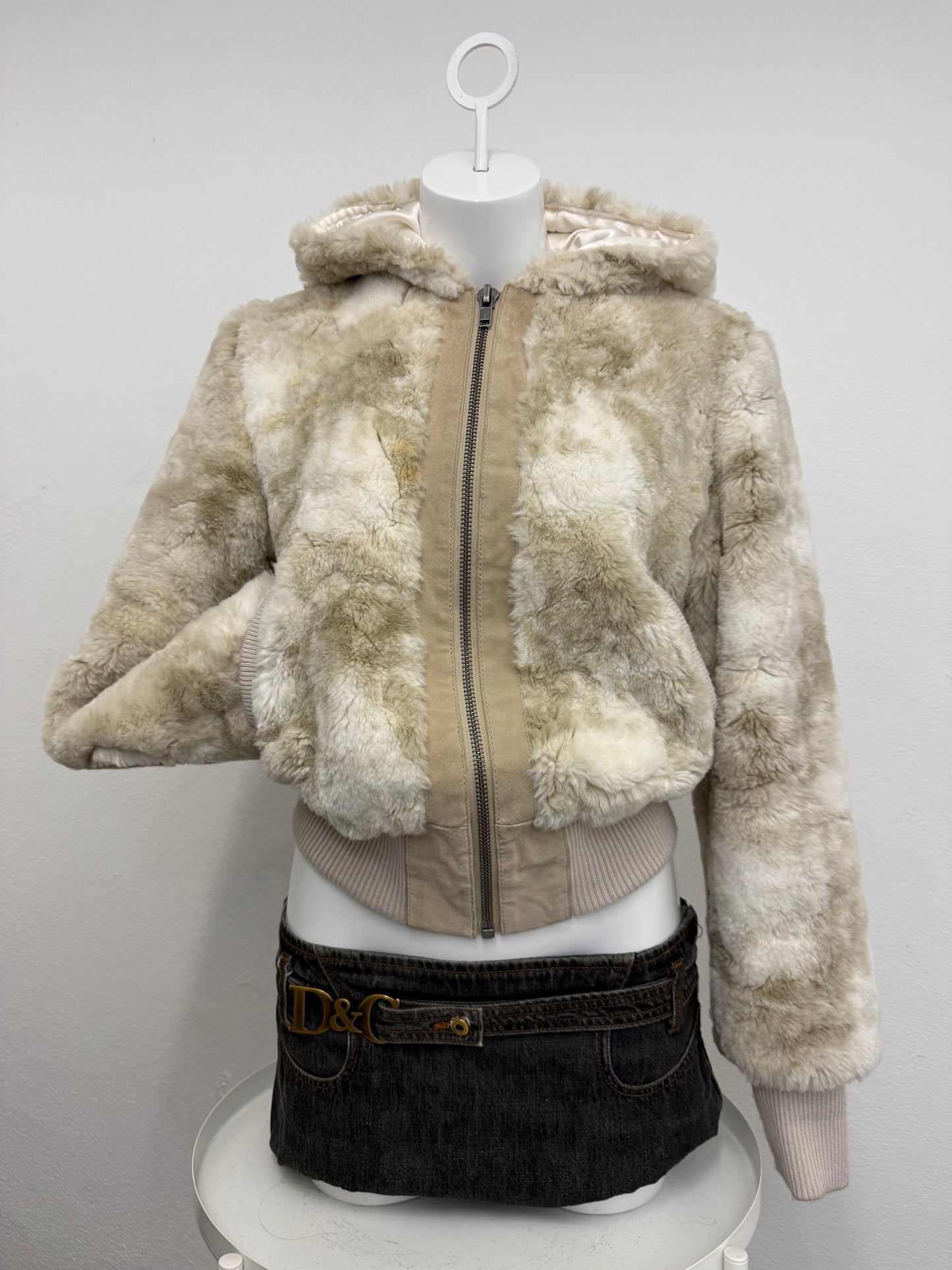 Faux Fur Bomber Jacket (UK12)