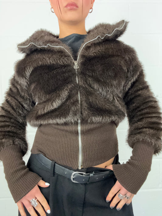 Morgan De Toi Faux Fur Bomber Jacket (M)