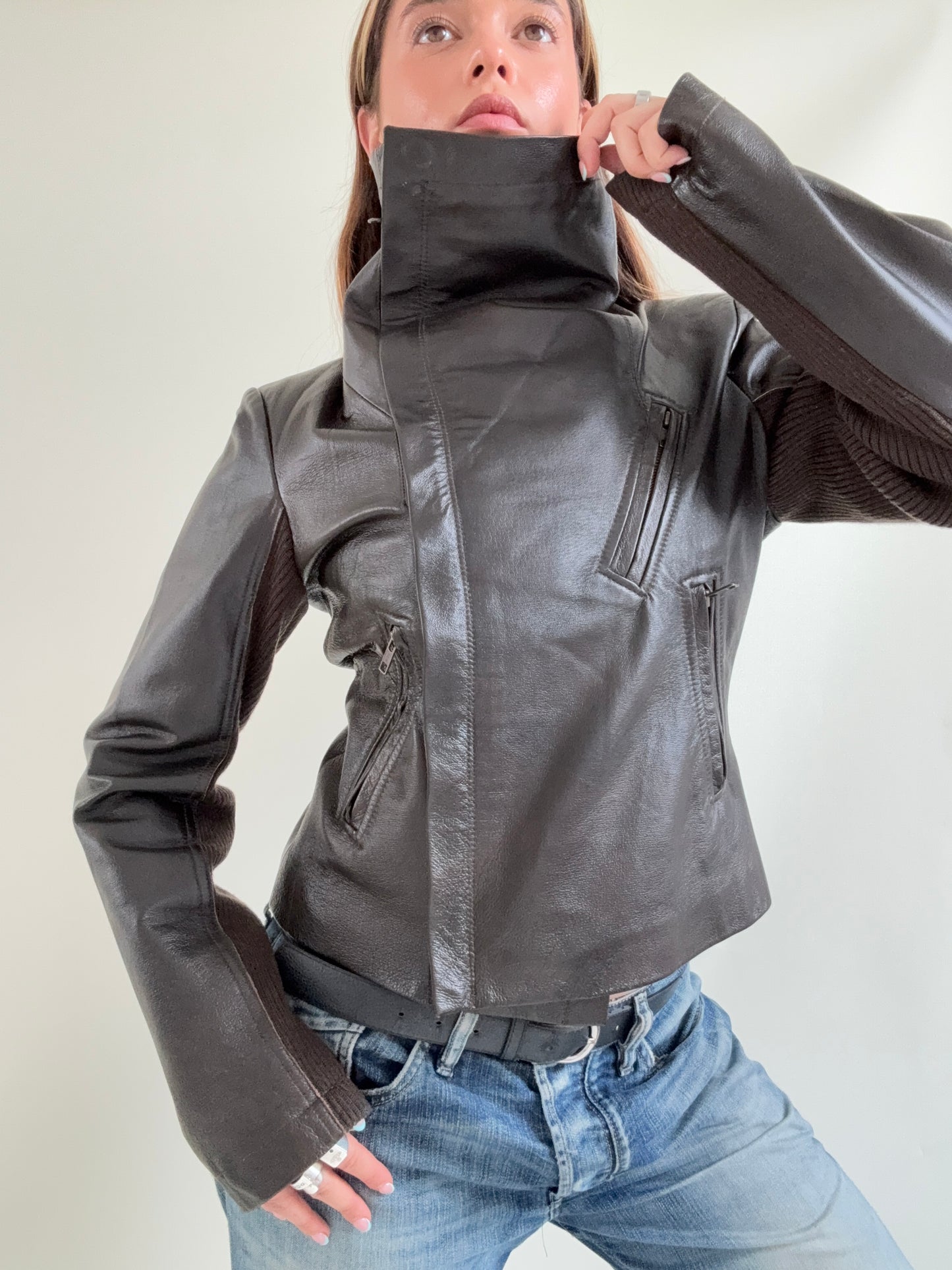 Morgan De Toi Asymmetric Leather Jacket (S)
