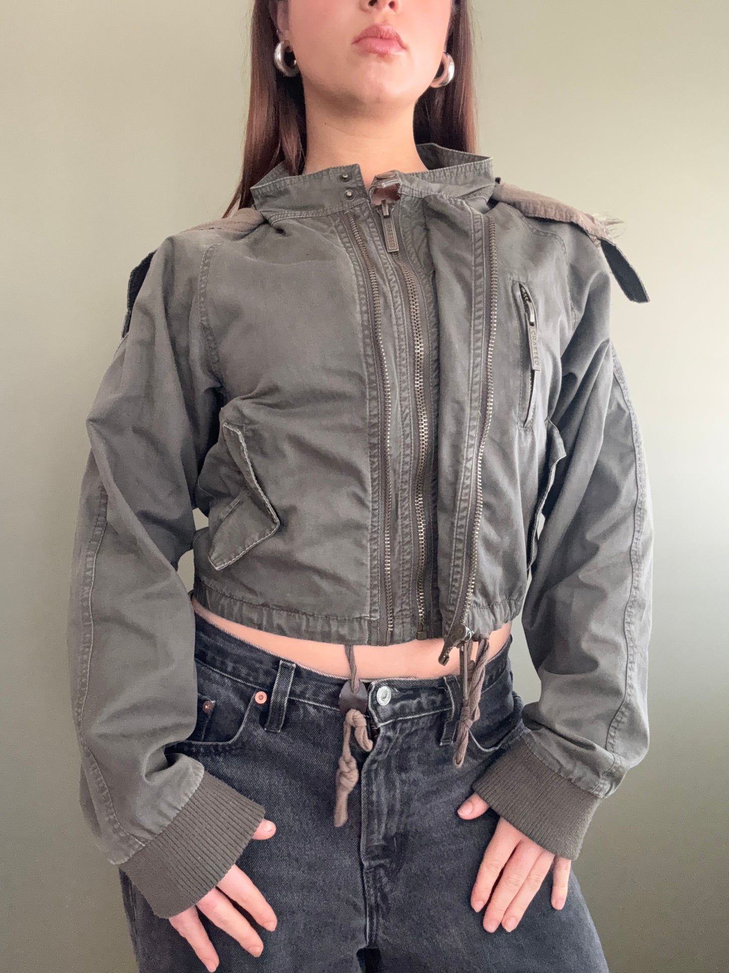 Khaki Bomber Jacket (UK6)