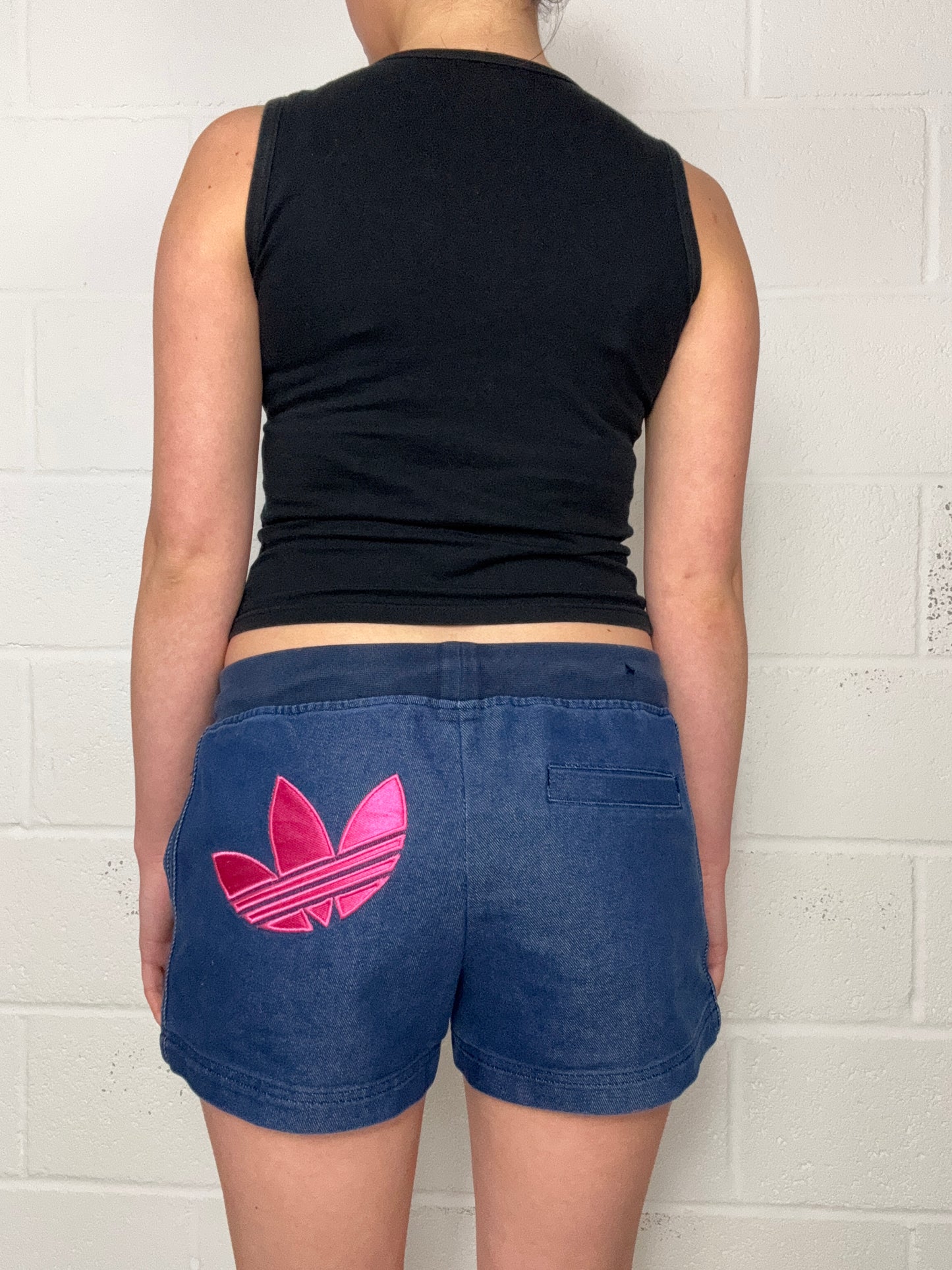 Adidas Denim Look Mini Shorts (36)