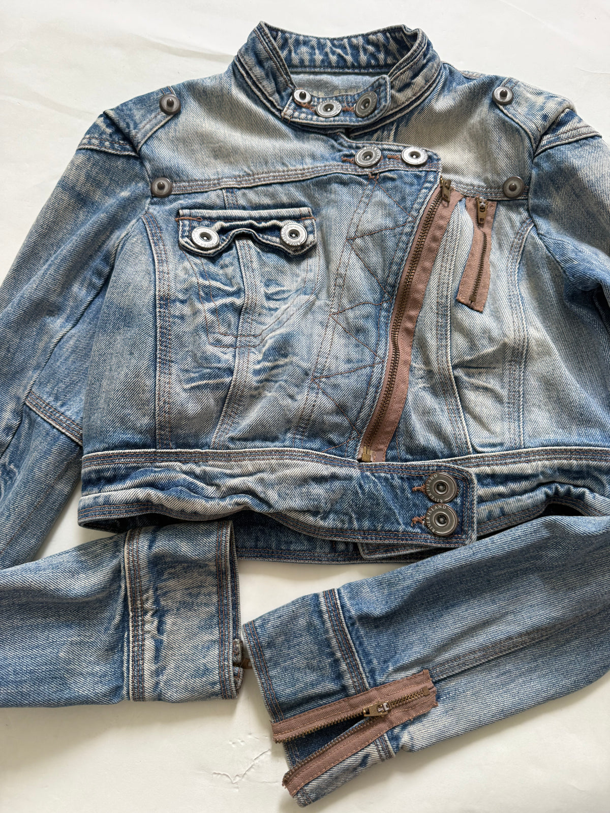 Cropped Denim Utility Jacket (UK12)