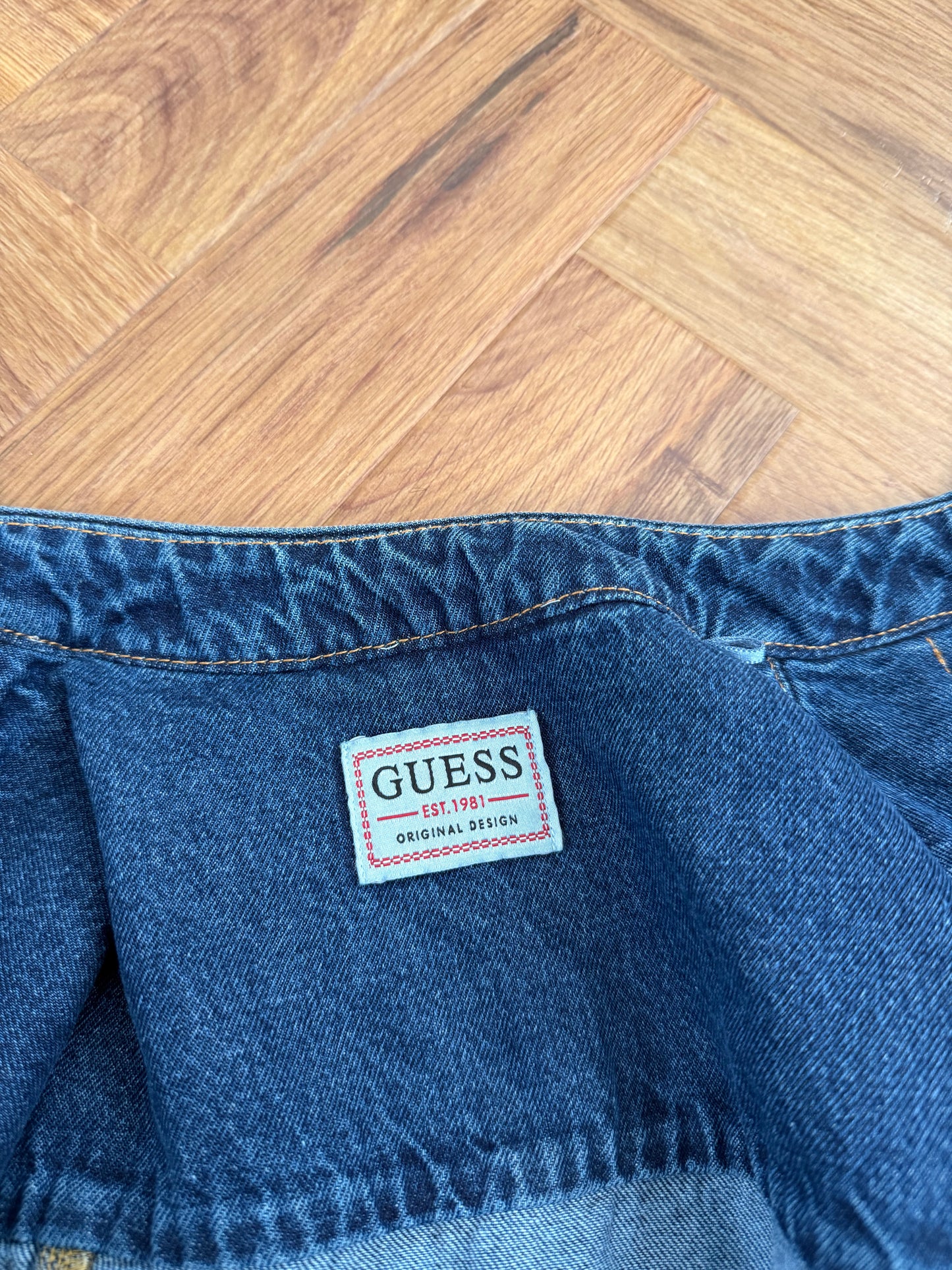 Guess Cropped Denim Military Jacket (S)
