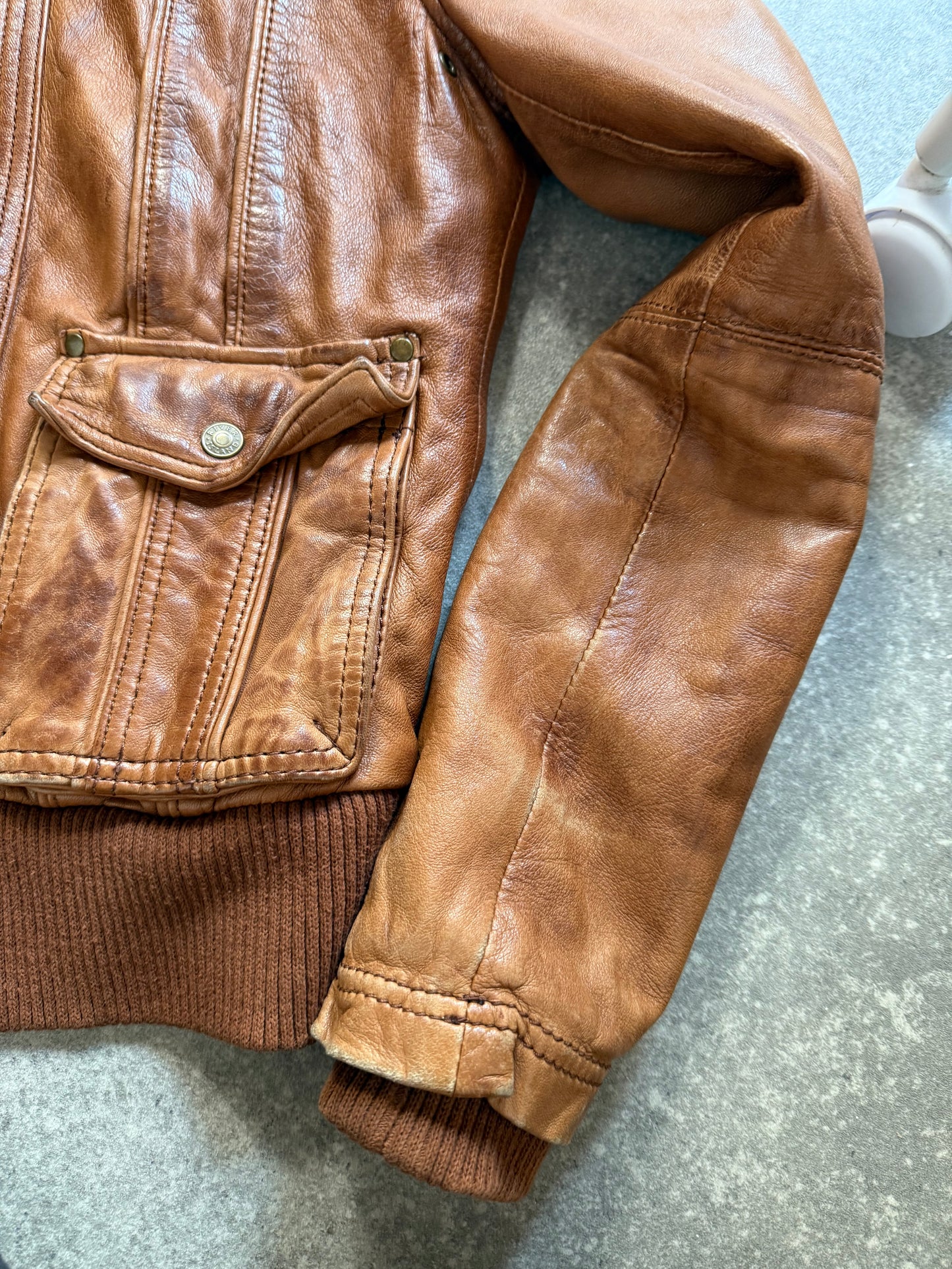 Leather Bomber Jacket (UK10)