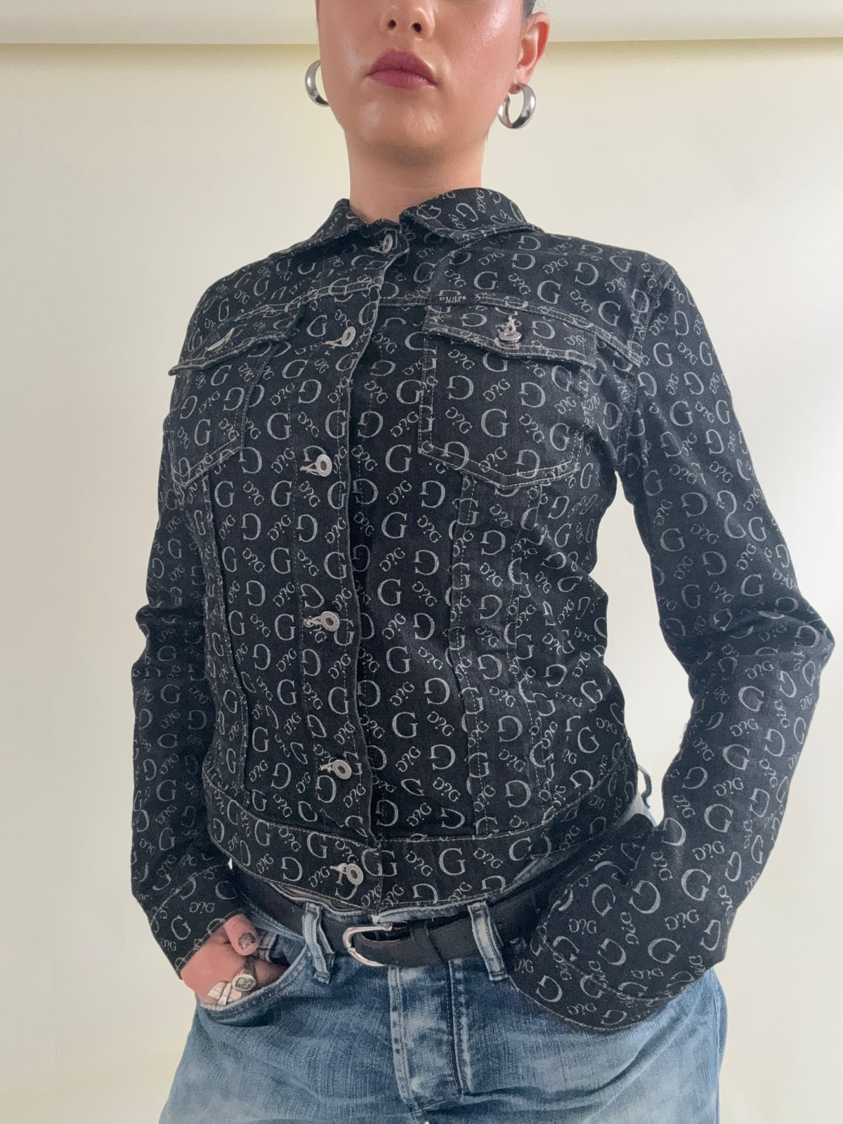 Vintage Guess Monogram Denim Jacket (M)
