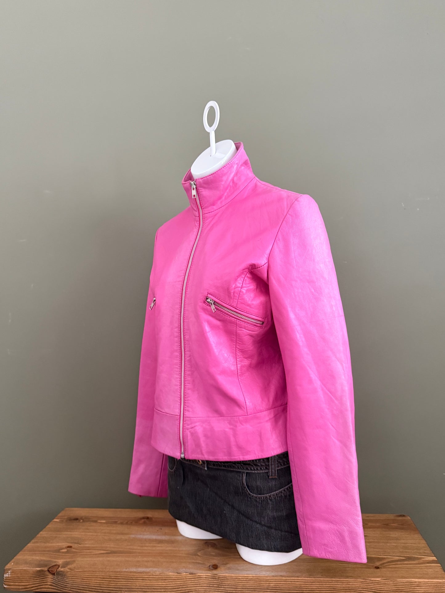 Pink Leather Jacket (M)