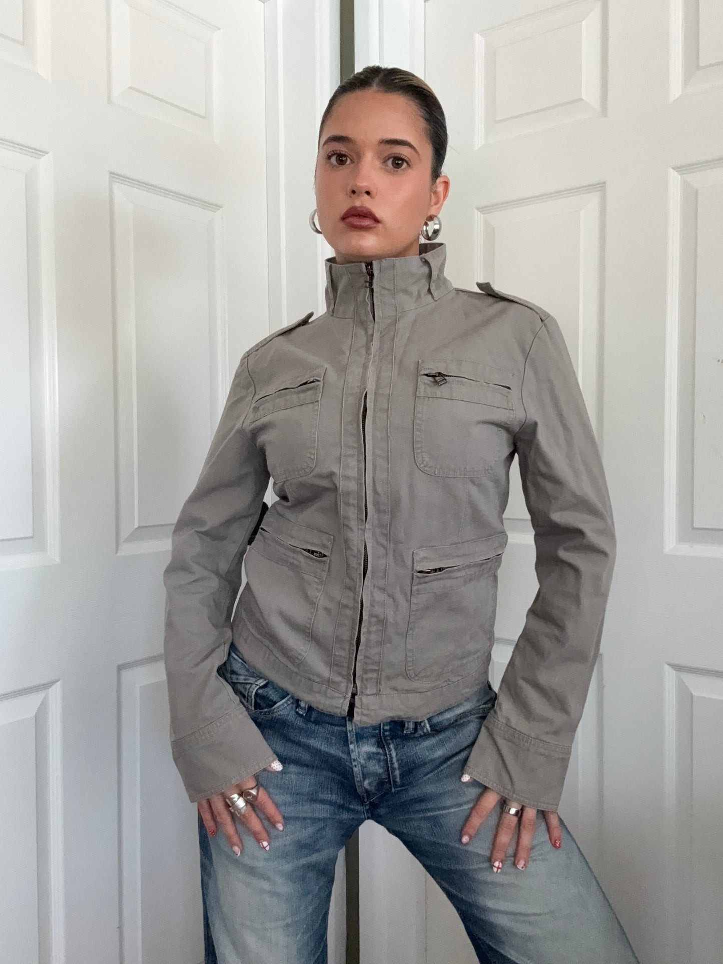 Y2K Cargo Jacket (M)