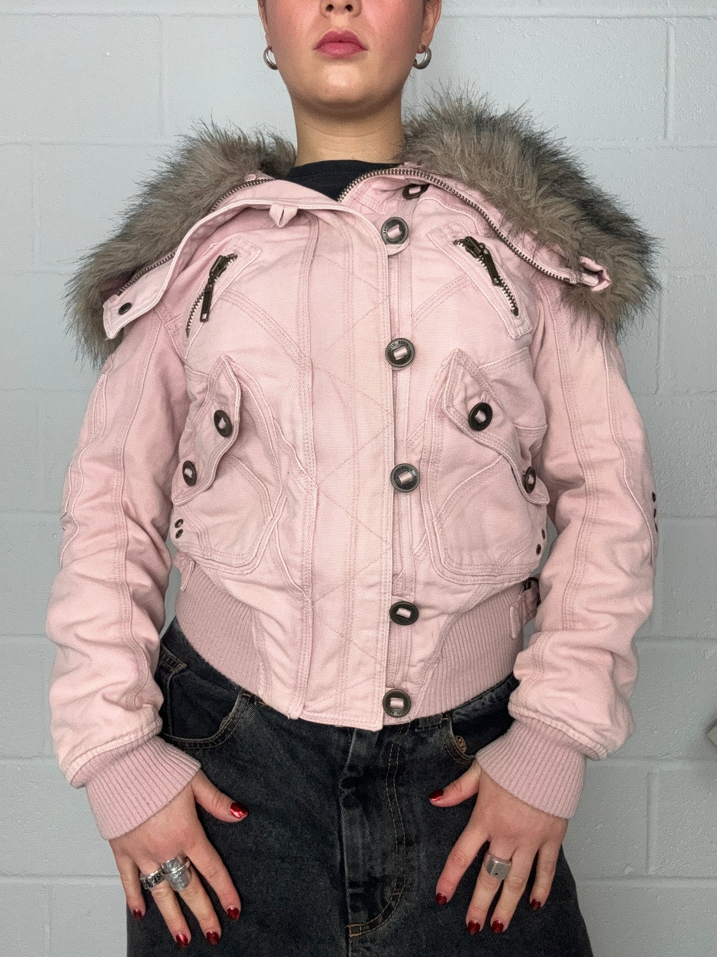 Y2K Pink Utility Jacket (UK10)