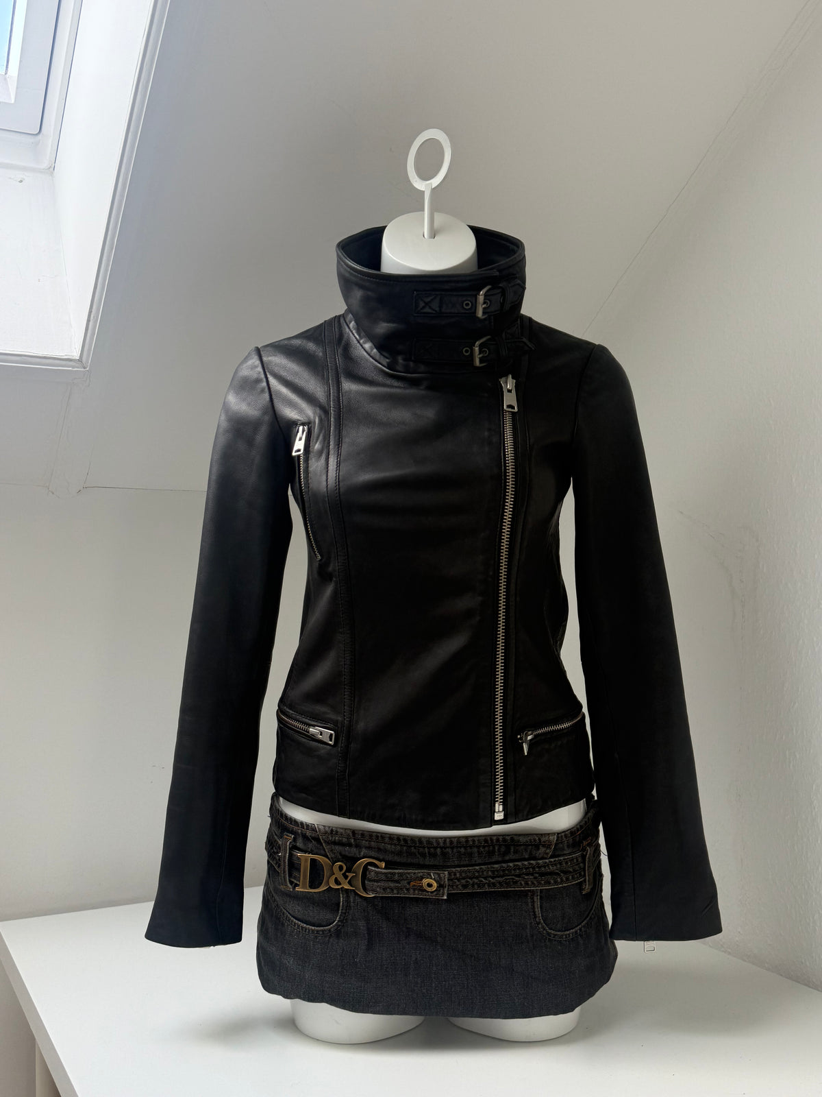 Allsaints Leather Buckle Jacket (UK8)