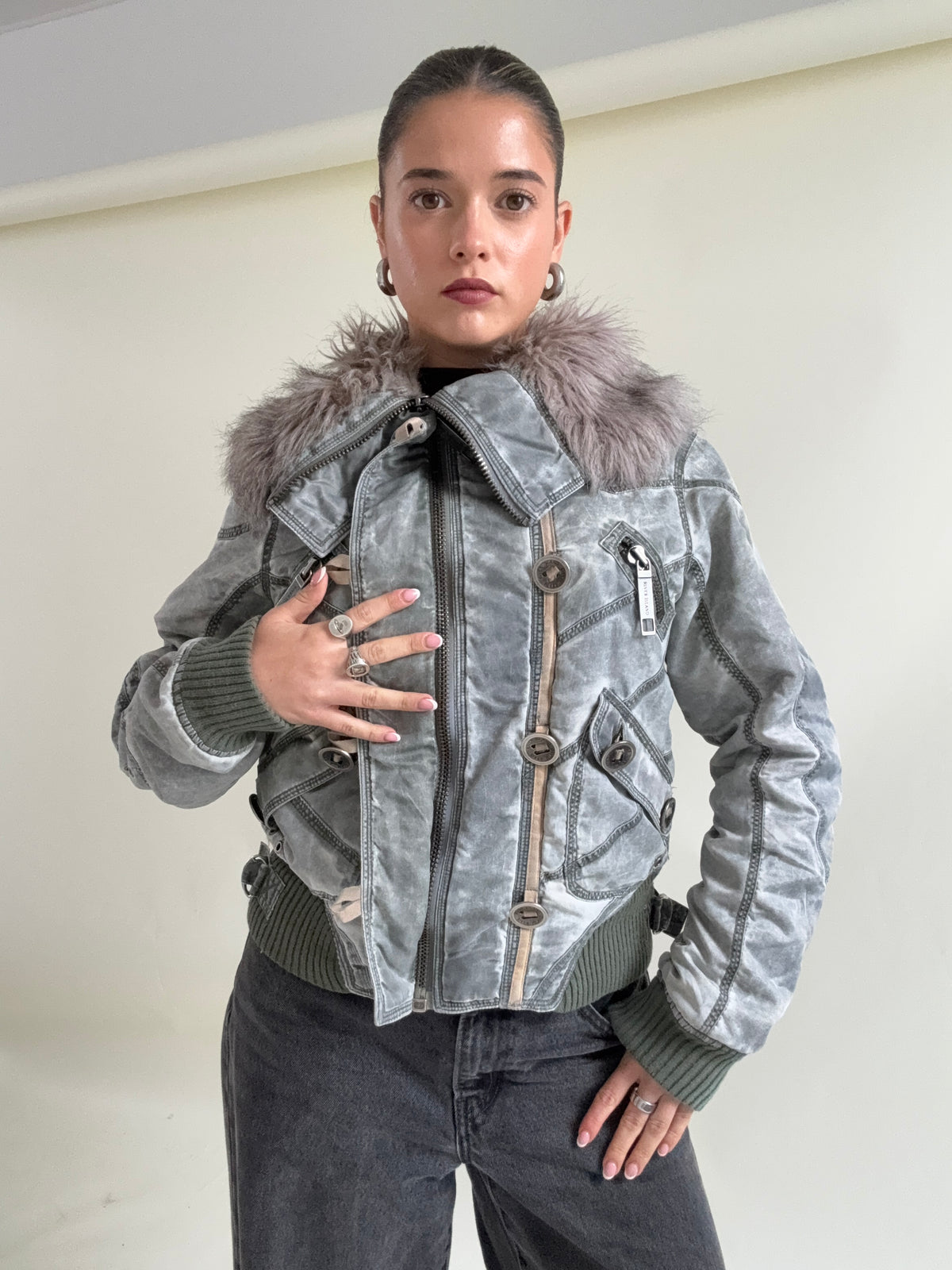 Y2K Utility Bomber Jacket (UK10)