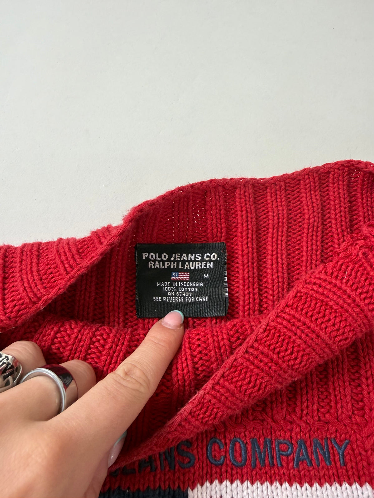 Ralph Lauren Knitted Flag Jumper (M)