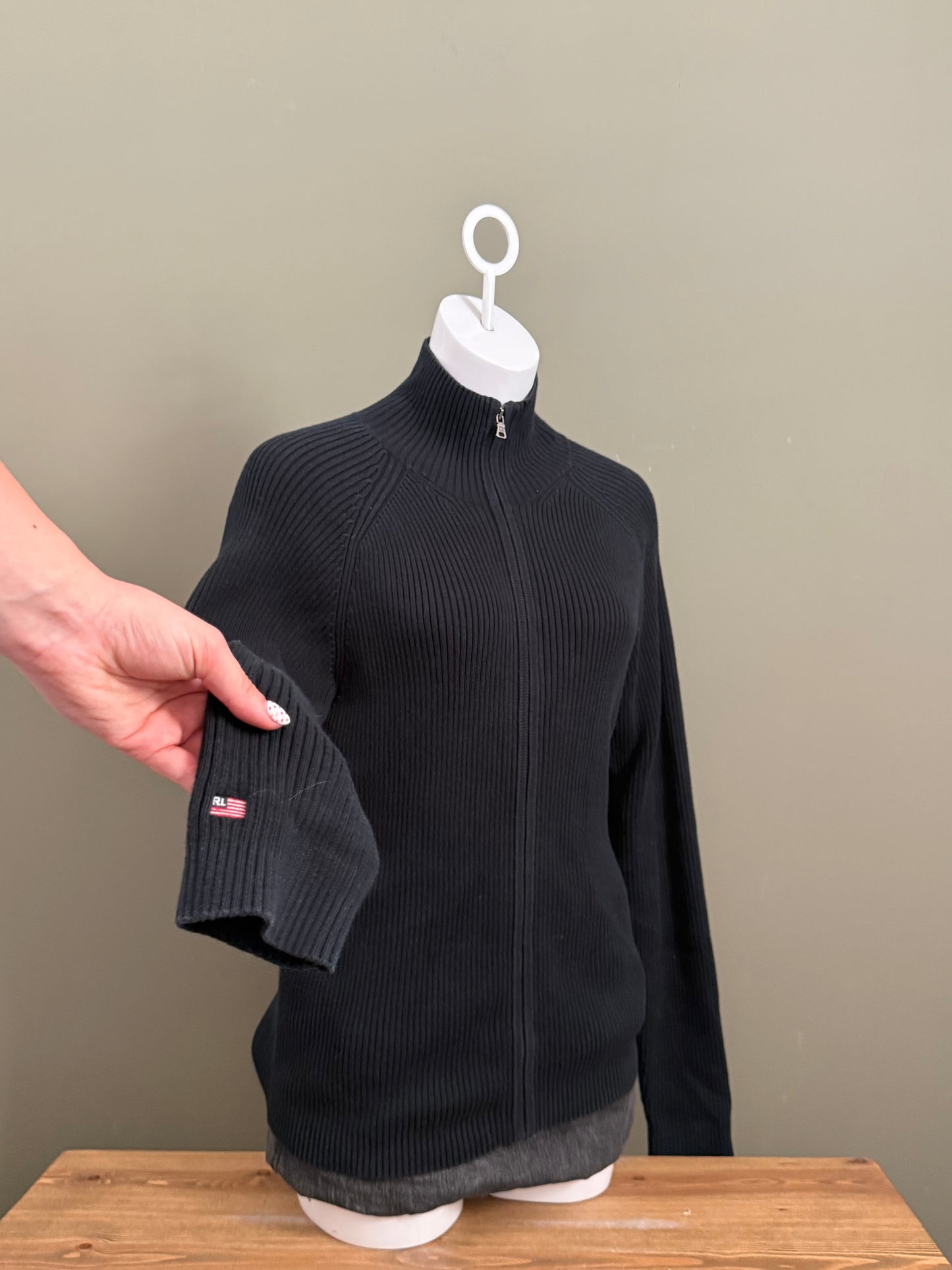 Ralph Lauren Knitted Ribbed Zip Jumper (M)
