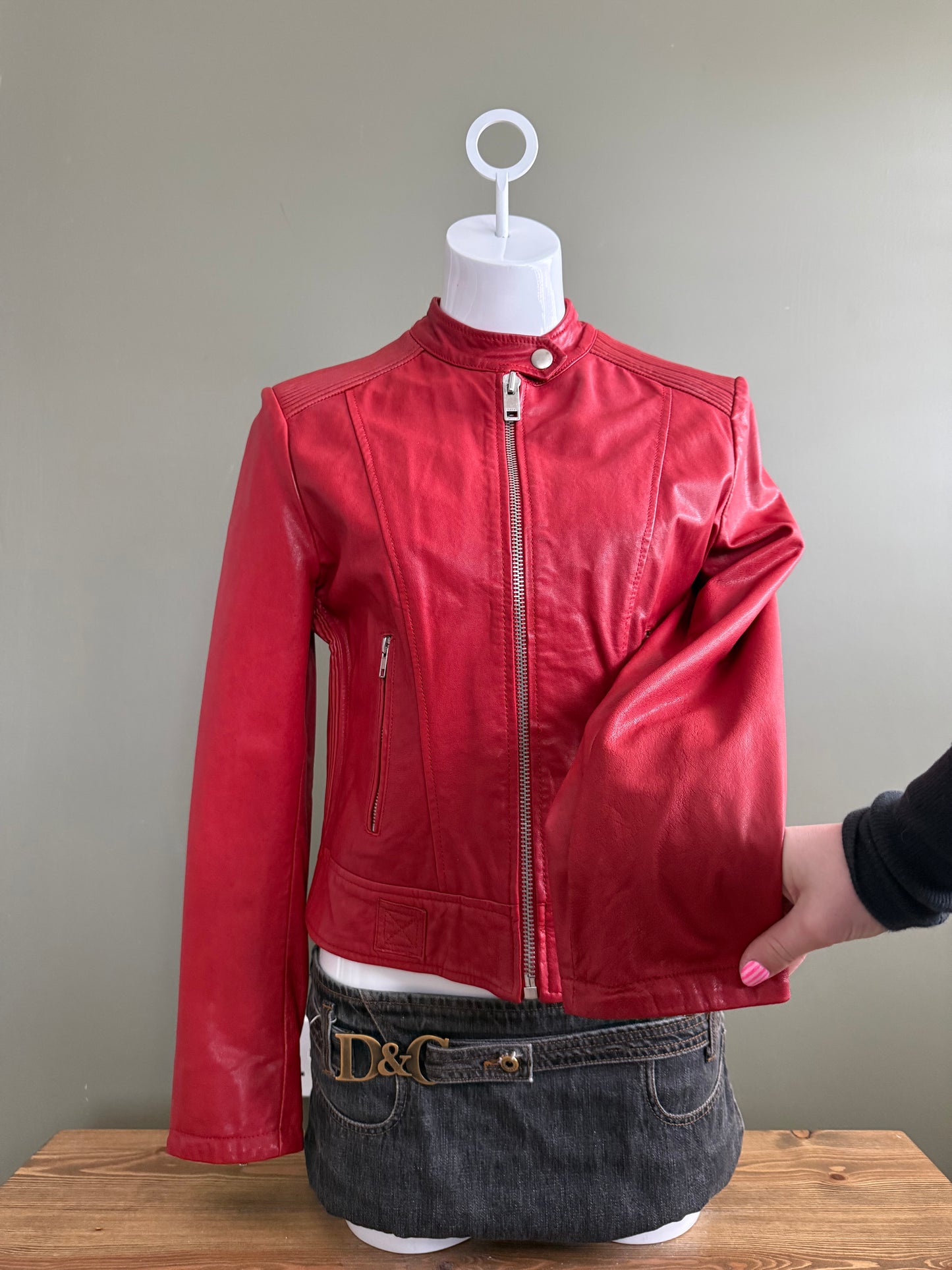 Diesel Red Leather Jacket (M)