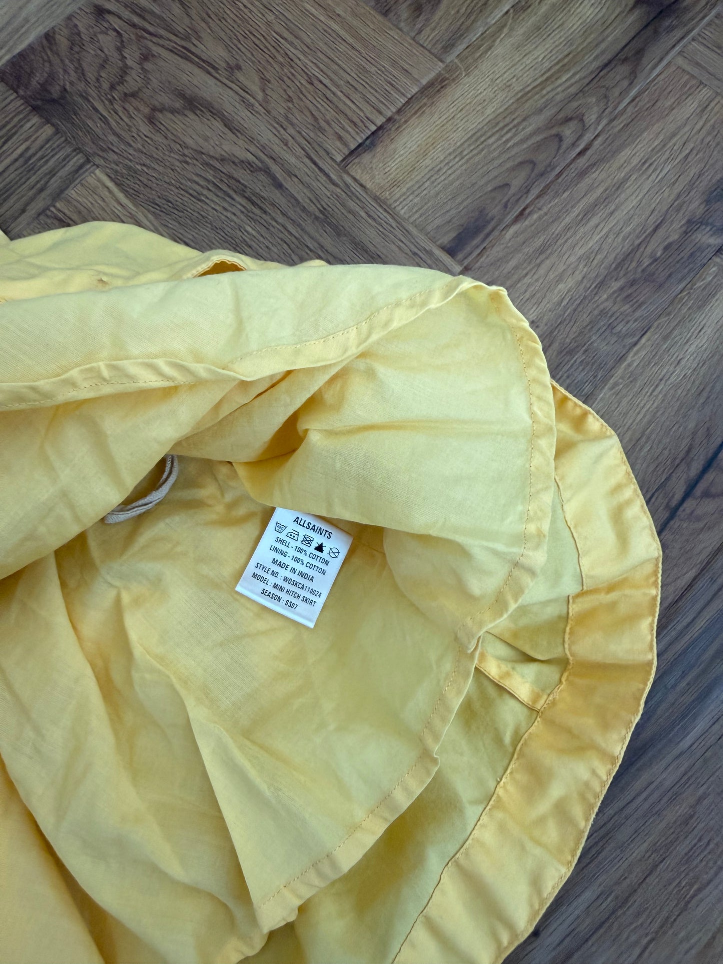 Yellow Allsaints Ruffle Skirt (UK10)