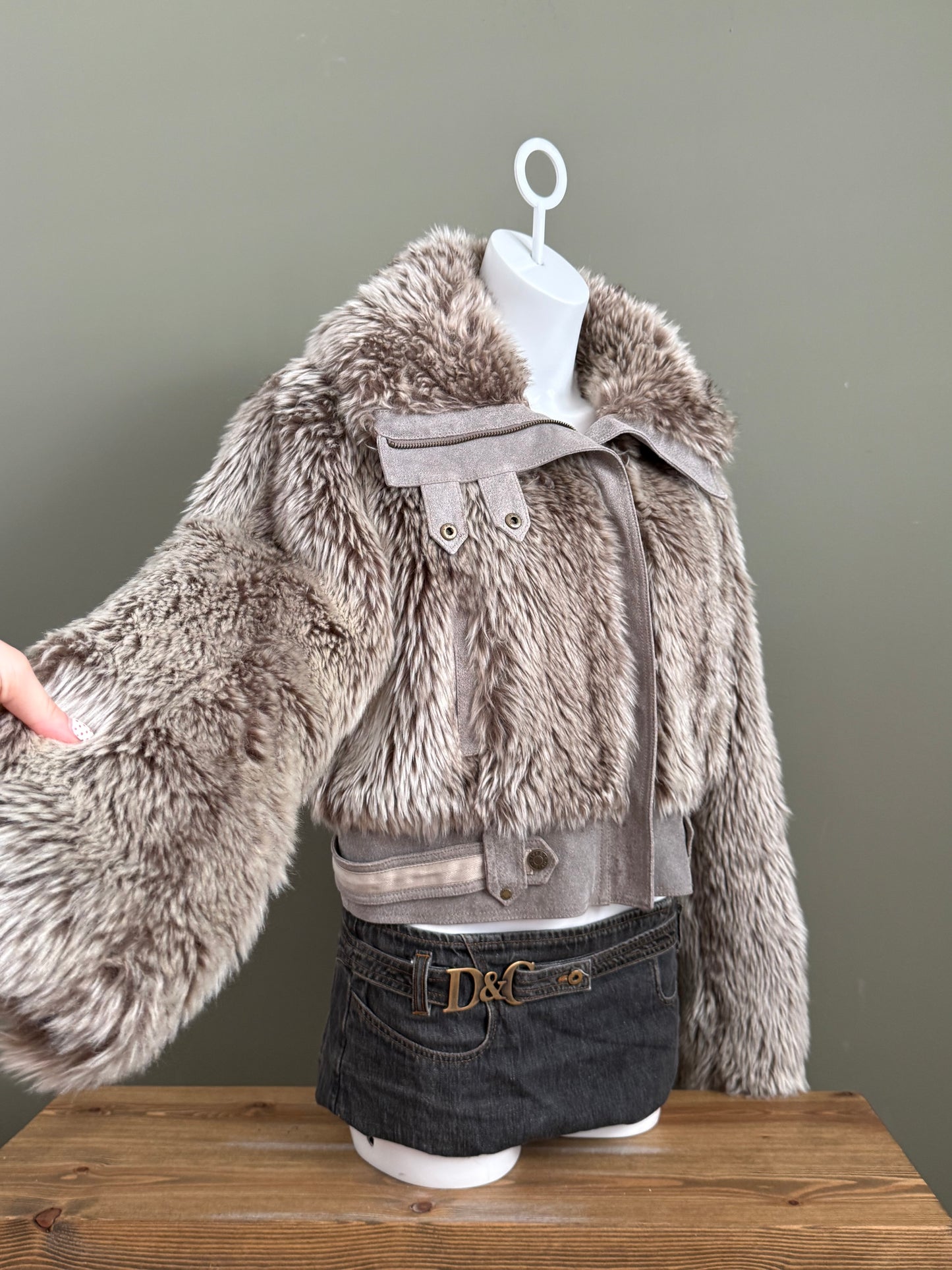 Faux Fur Bomber Jacket (UK16)