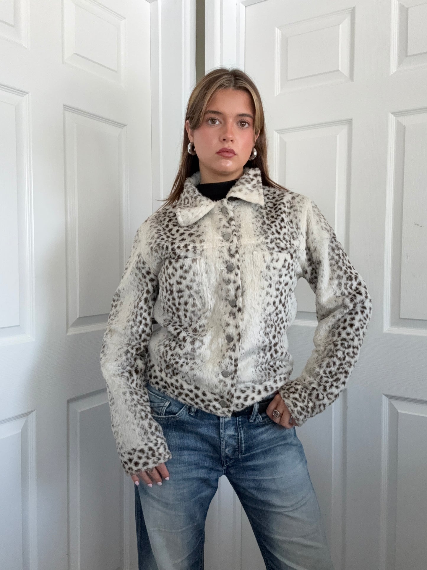 Faux Fur Leopard Jacket (UK14)