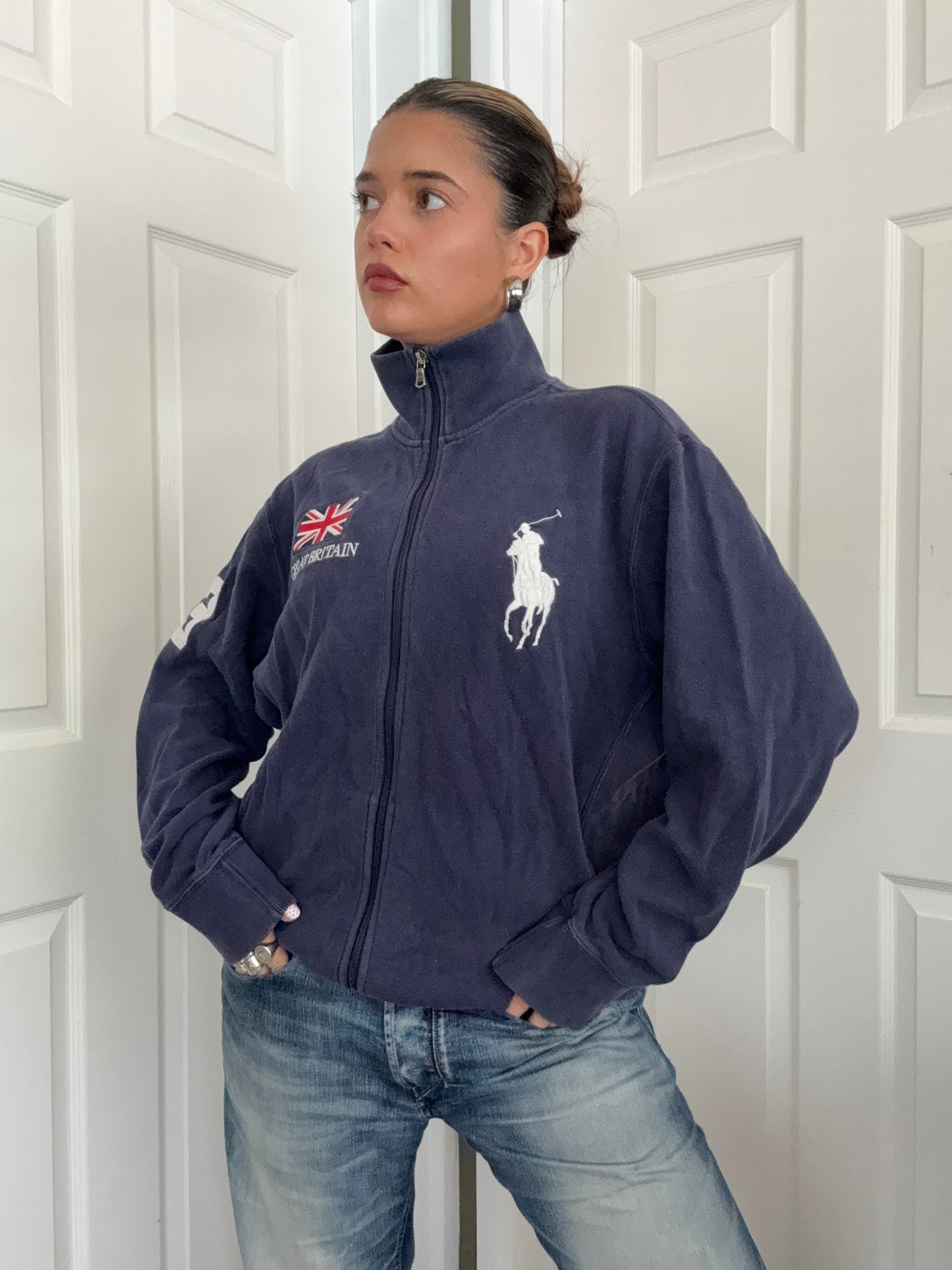 Vintage Ralph Lauren Great Britain Zip Jumper (L)