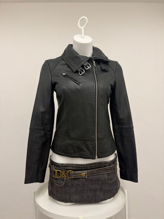 Allsaints Leather Fitted Jacket (UK8)