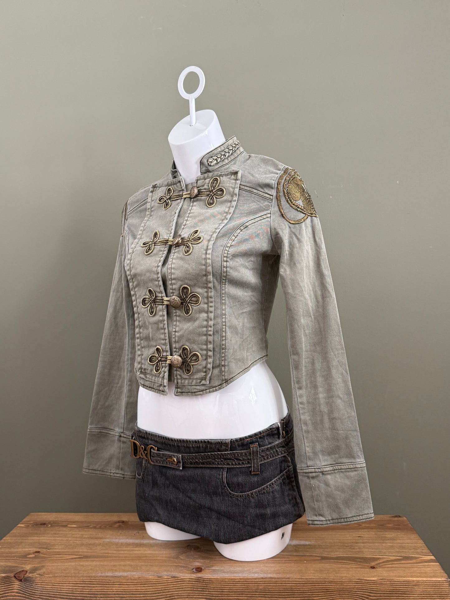 Jane Norman Deadstock Cropped Military Jacket (UK10)