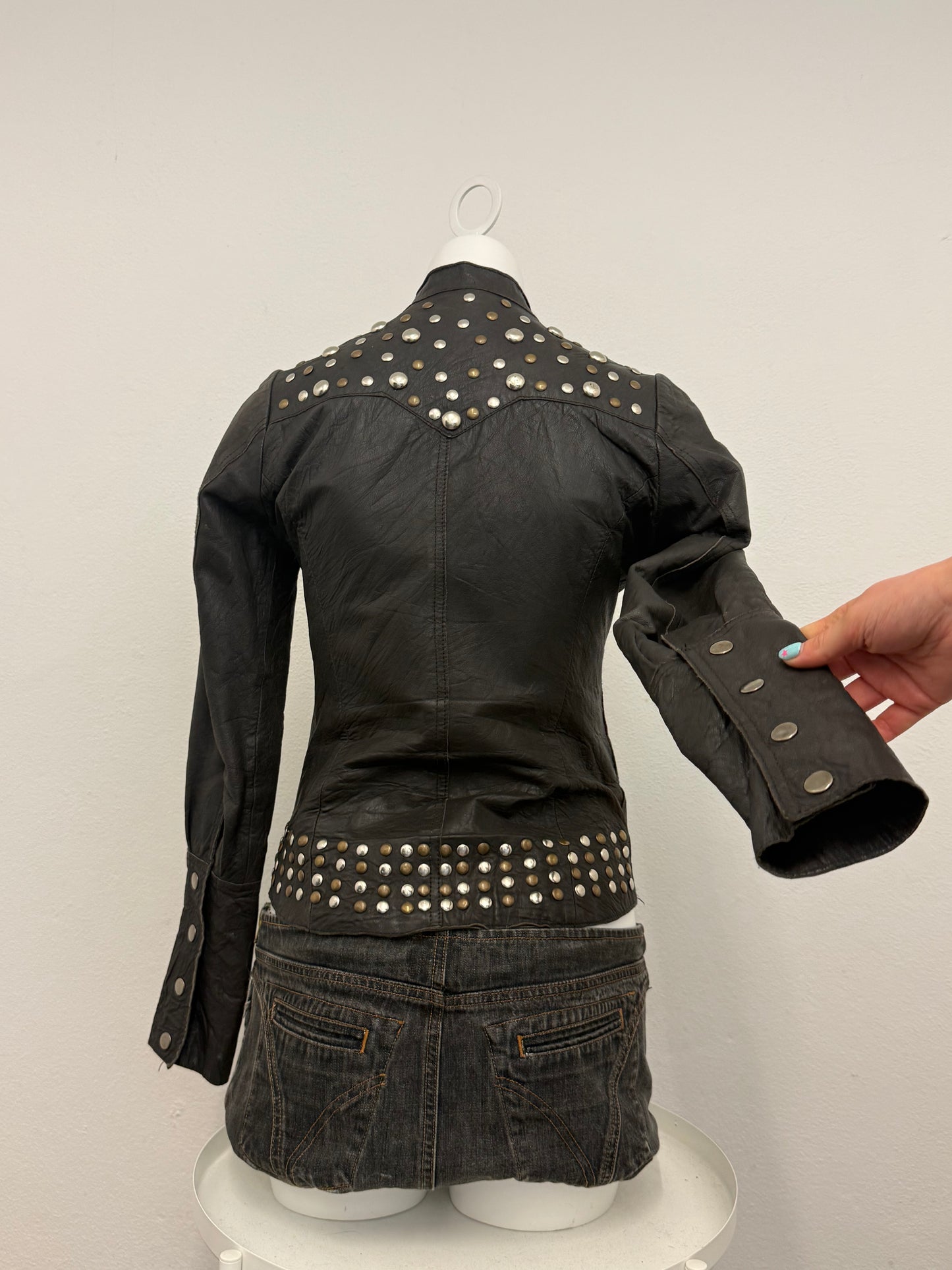 Allsaints Leather Studded Jacket (UK8)