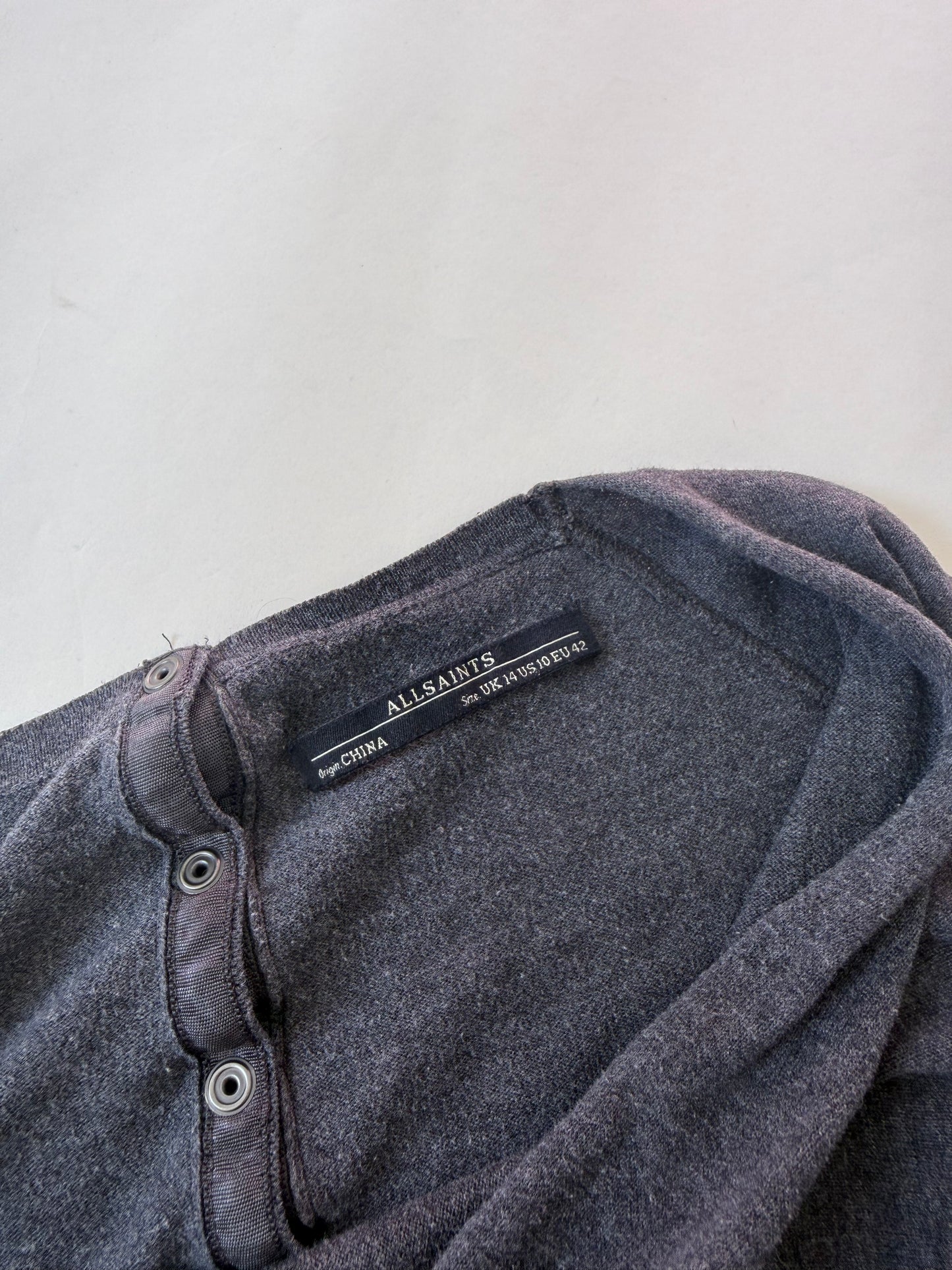 Allsaints Batwing Popper Jumper (UK14)