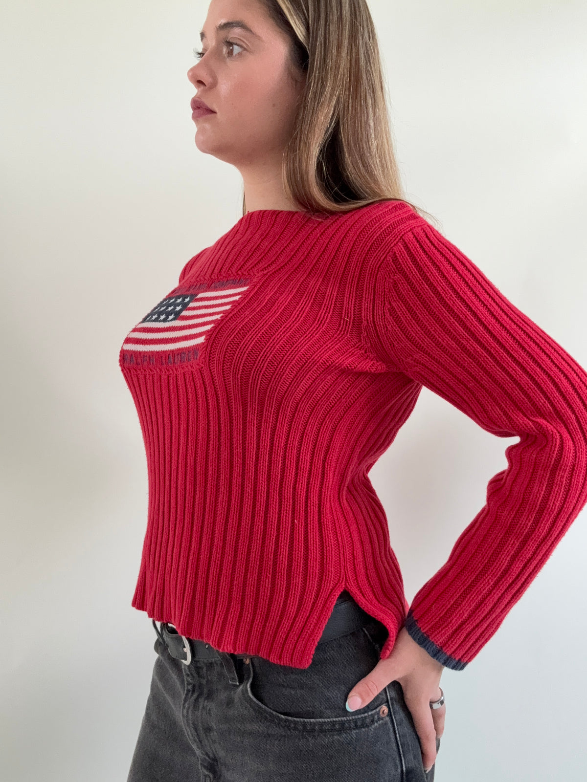 Ralph Lauren Knitted Flag Jumper (M)