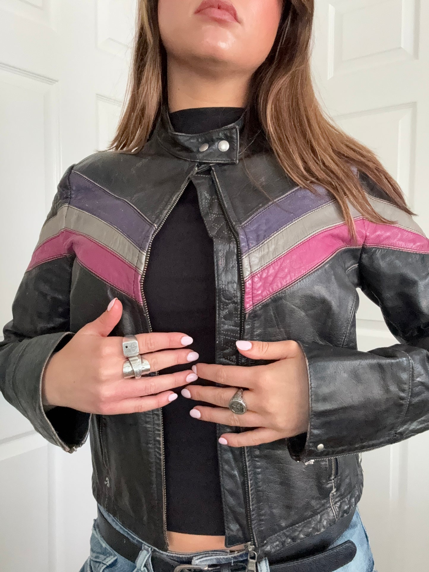 Miss Sixty Leather Racer Jacket (S)