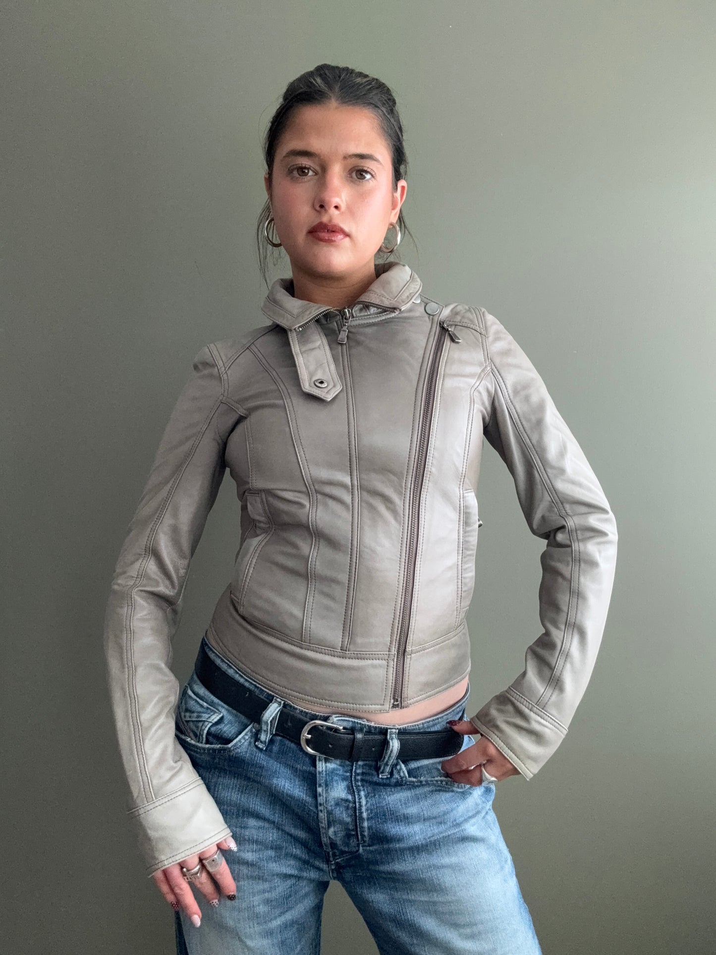 Ted Baker Fitted Leather Jacket (XS)