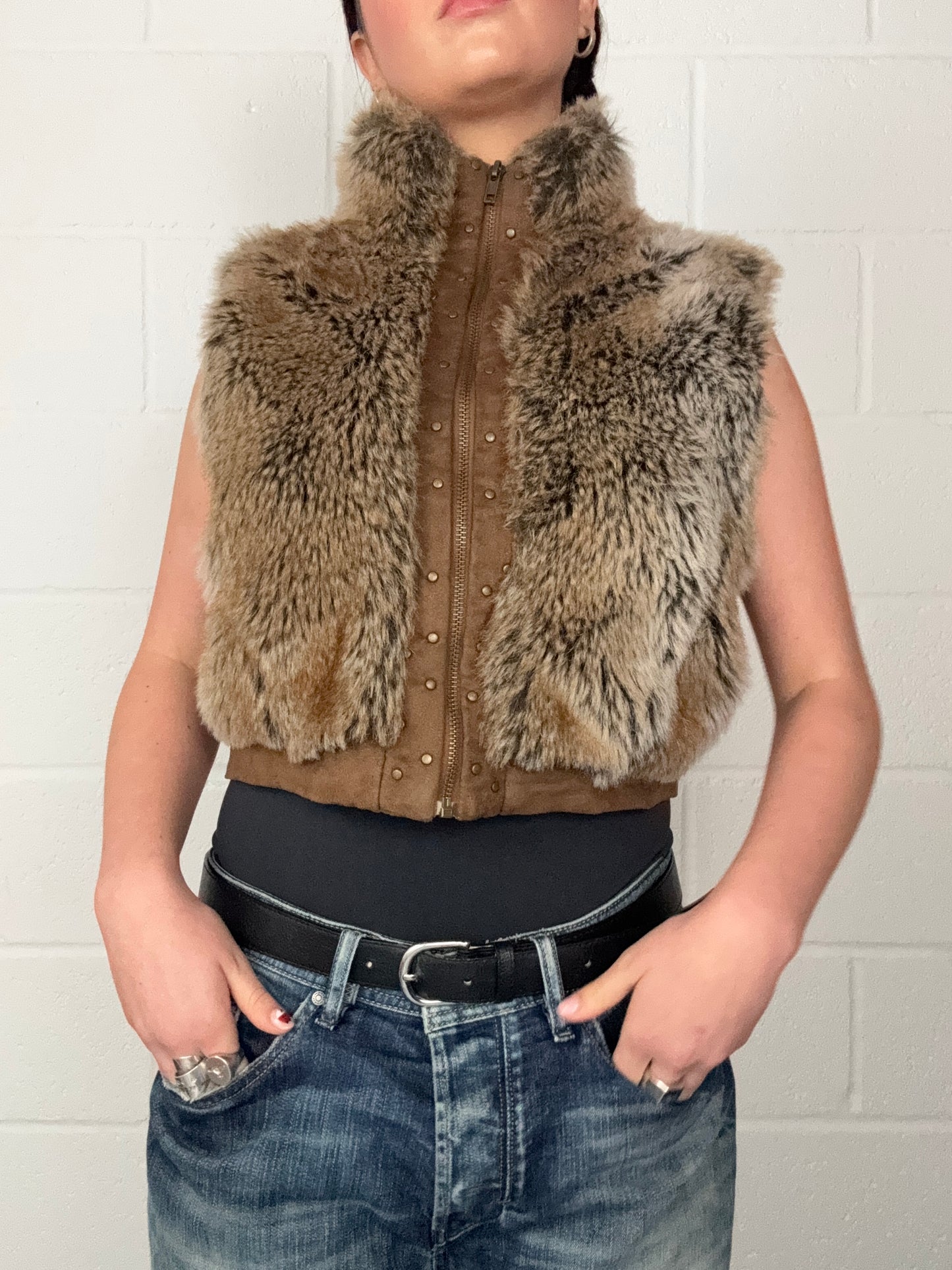 Y2K Faux Fur Gilet (S)