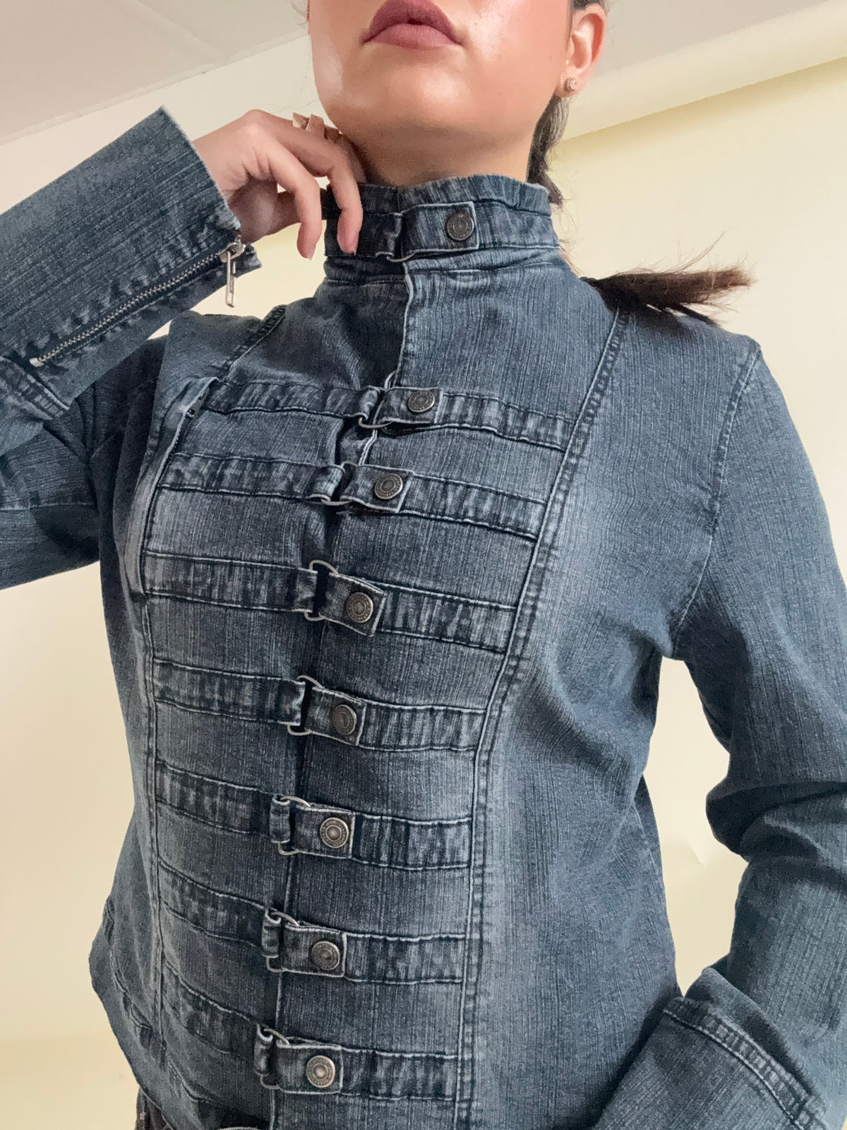 Denim Military Jacket (M)