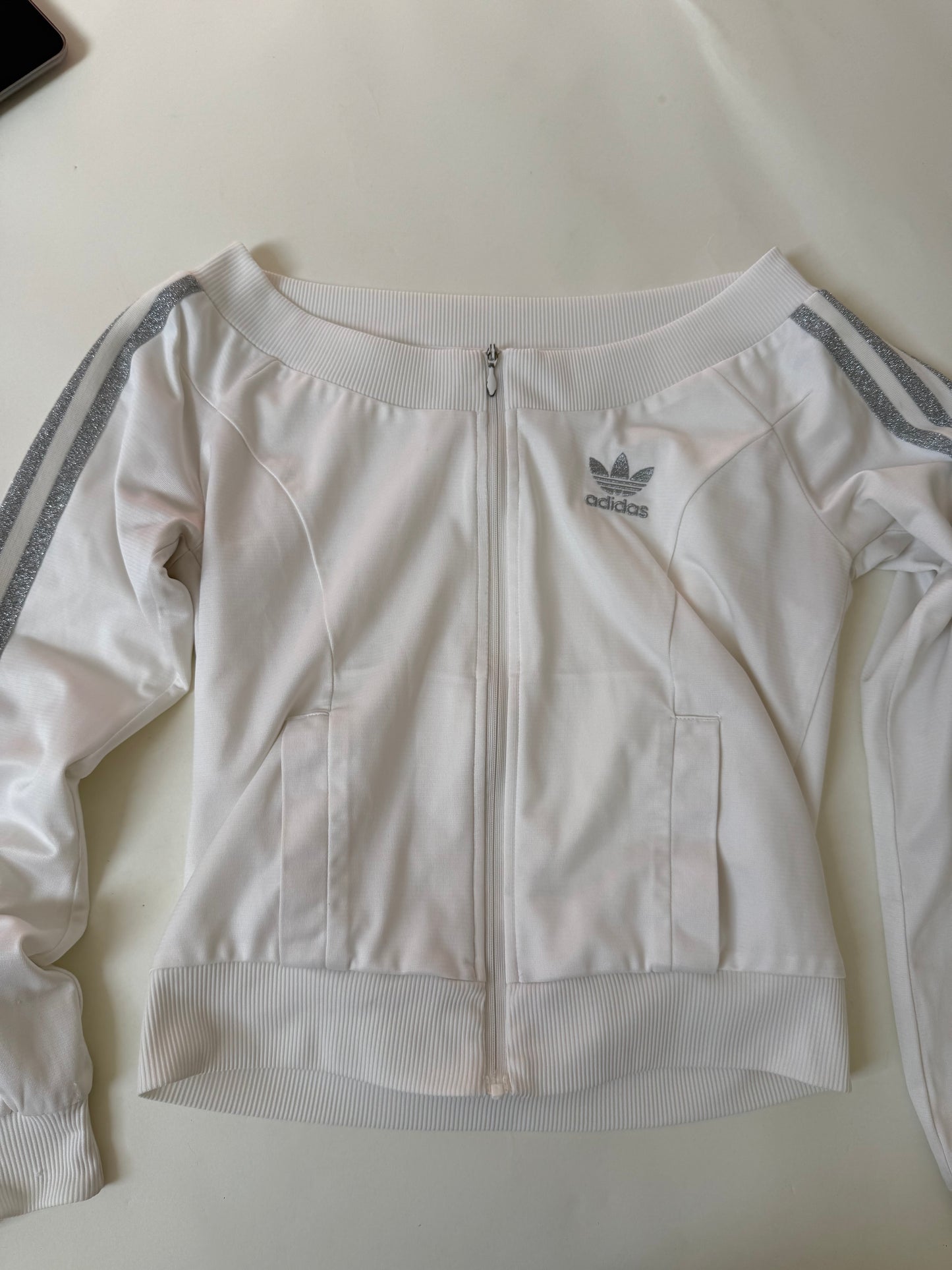 Adidas Off The Shoulder Tracksuit Top (S)