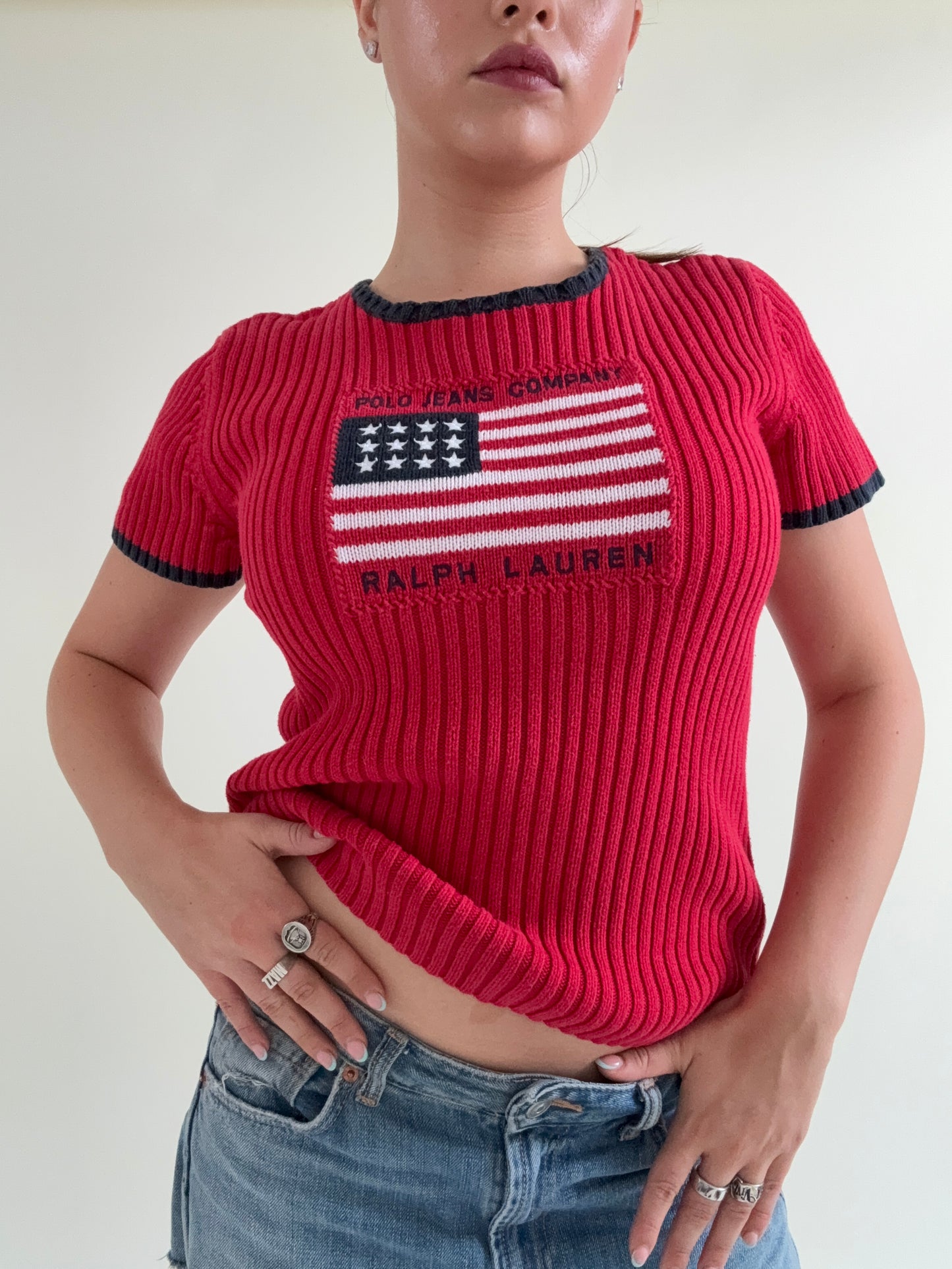 Ralph Lauren Knit Flag Top (M)