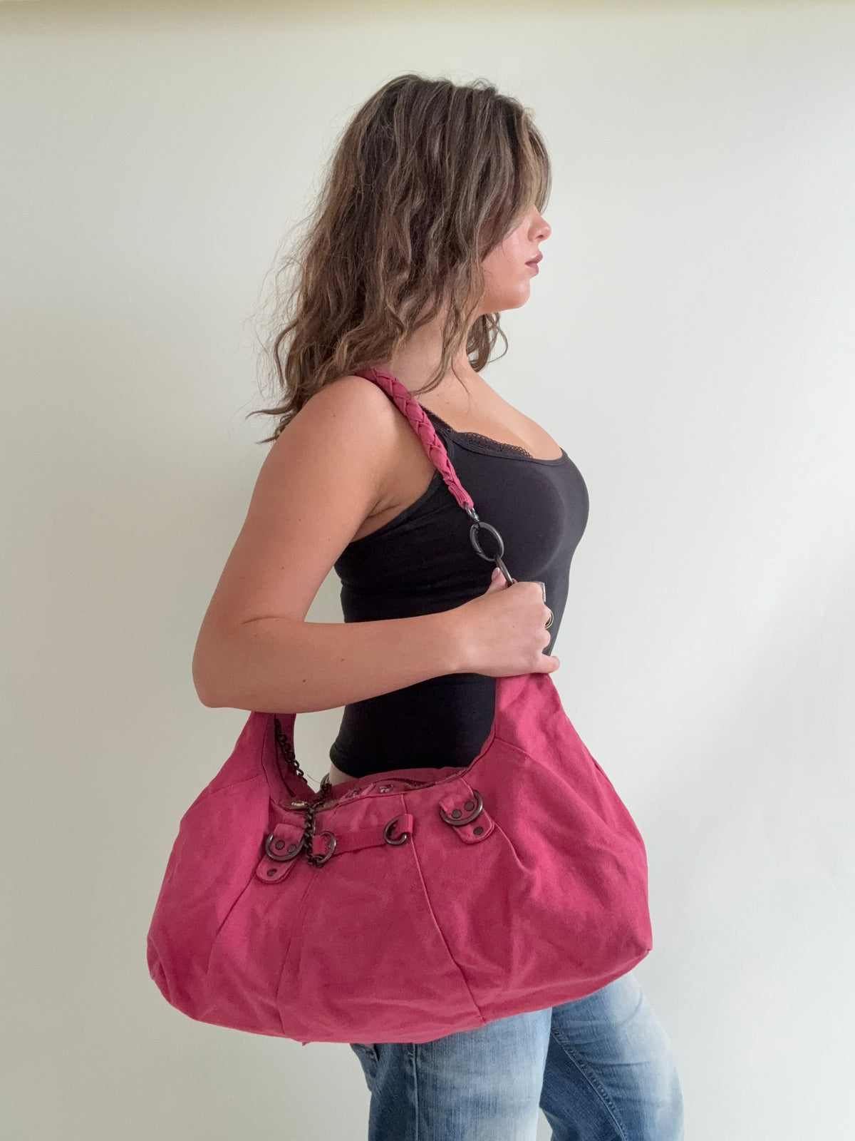 Vintage Diesel Pink Slouchy Handbag