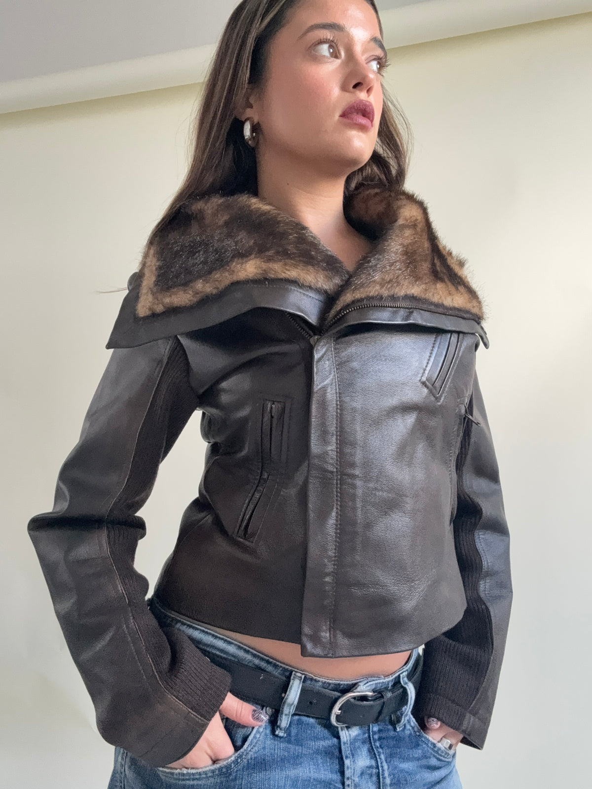 Morgan De Toi Leather Asymmetric Jacket (S)