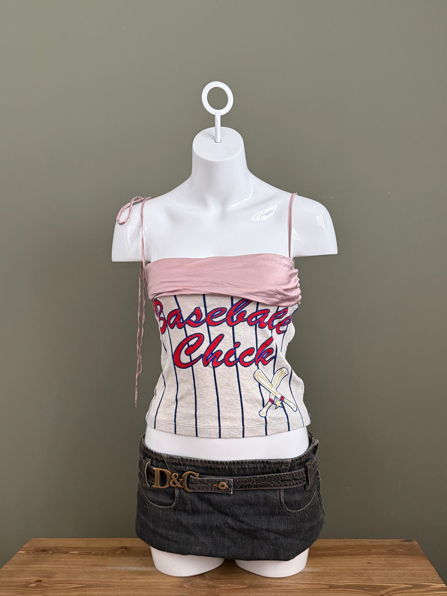 Vintage Dolce & Gabbana Baseball Chick Sports Graphic Tank Top (XS)