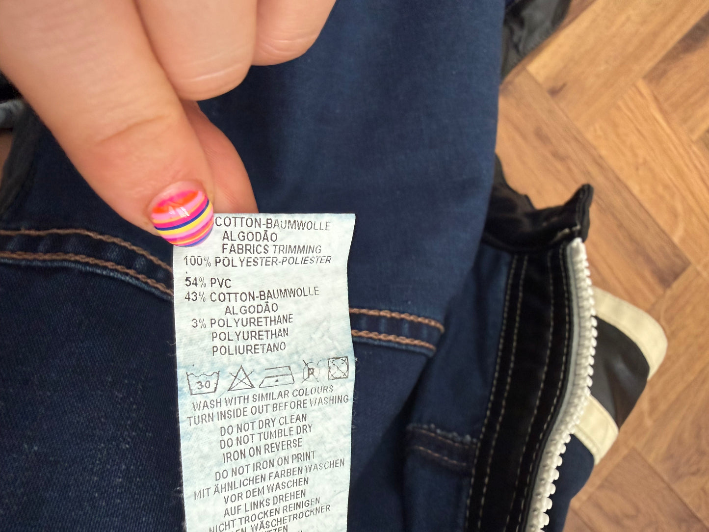 Denim Fitted Biker Jacket (M)