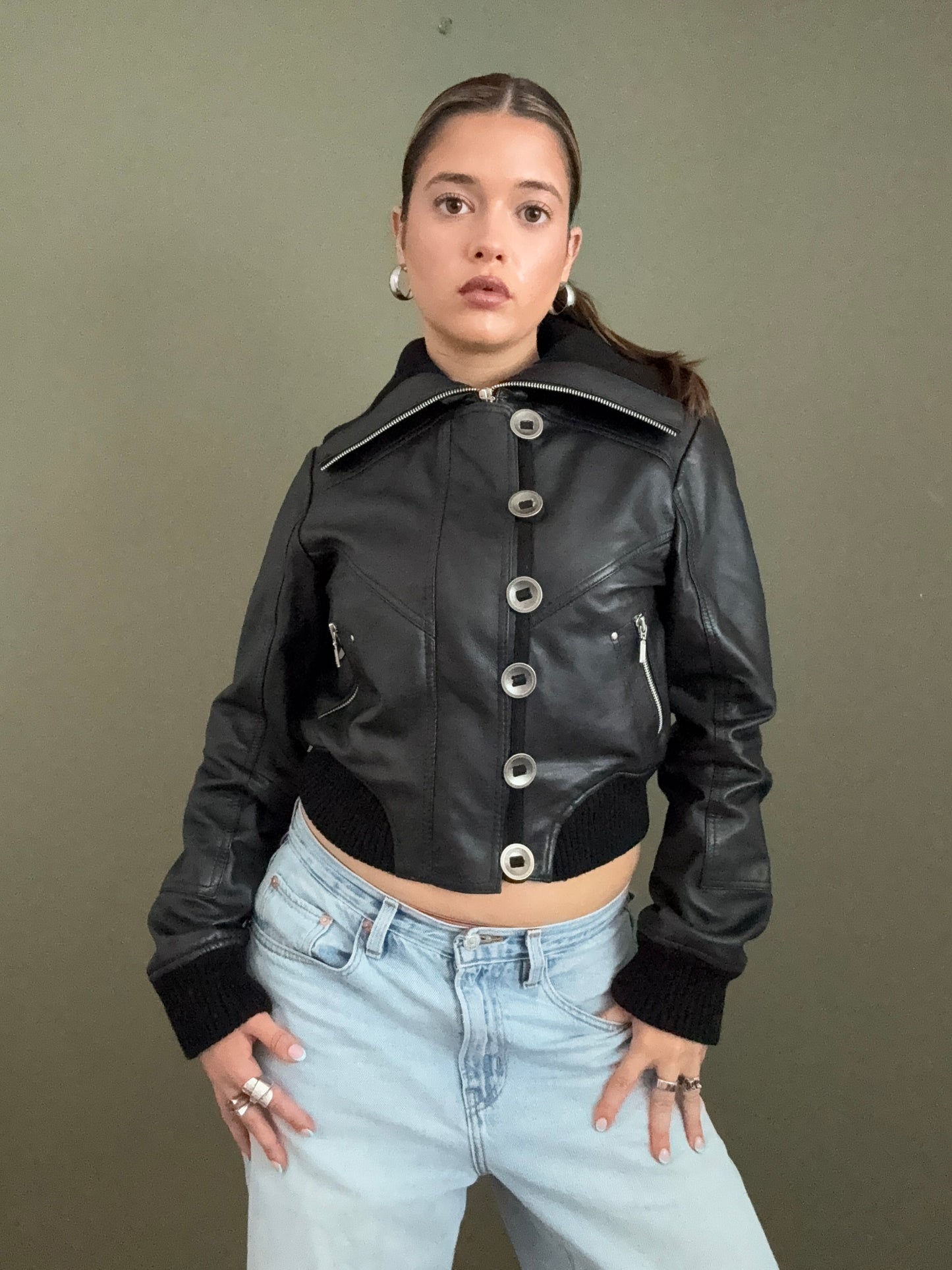 Aviatrix Leather Bomber Jacket (L)