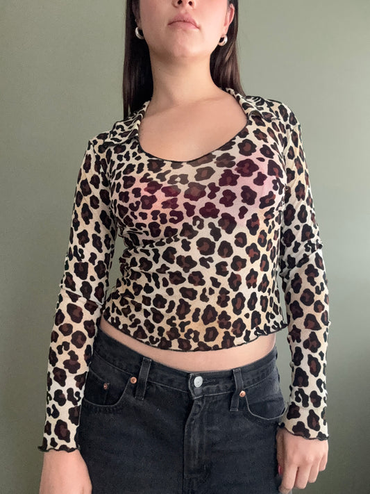 Leopard Mesh Top (XS)