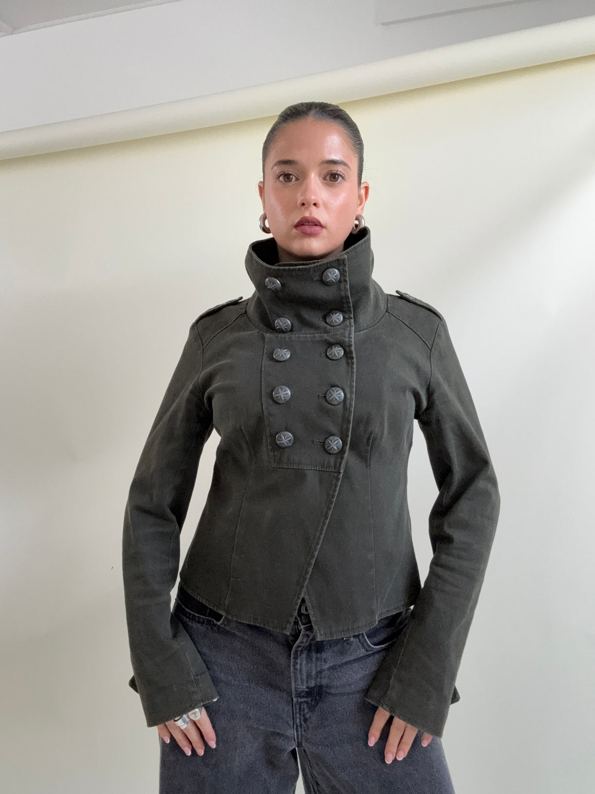 Firetrap Military Funnel Neck Jacket (M)