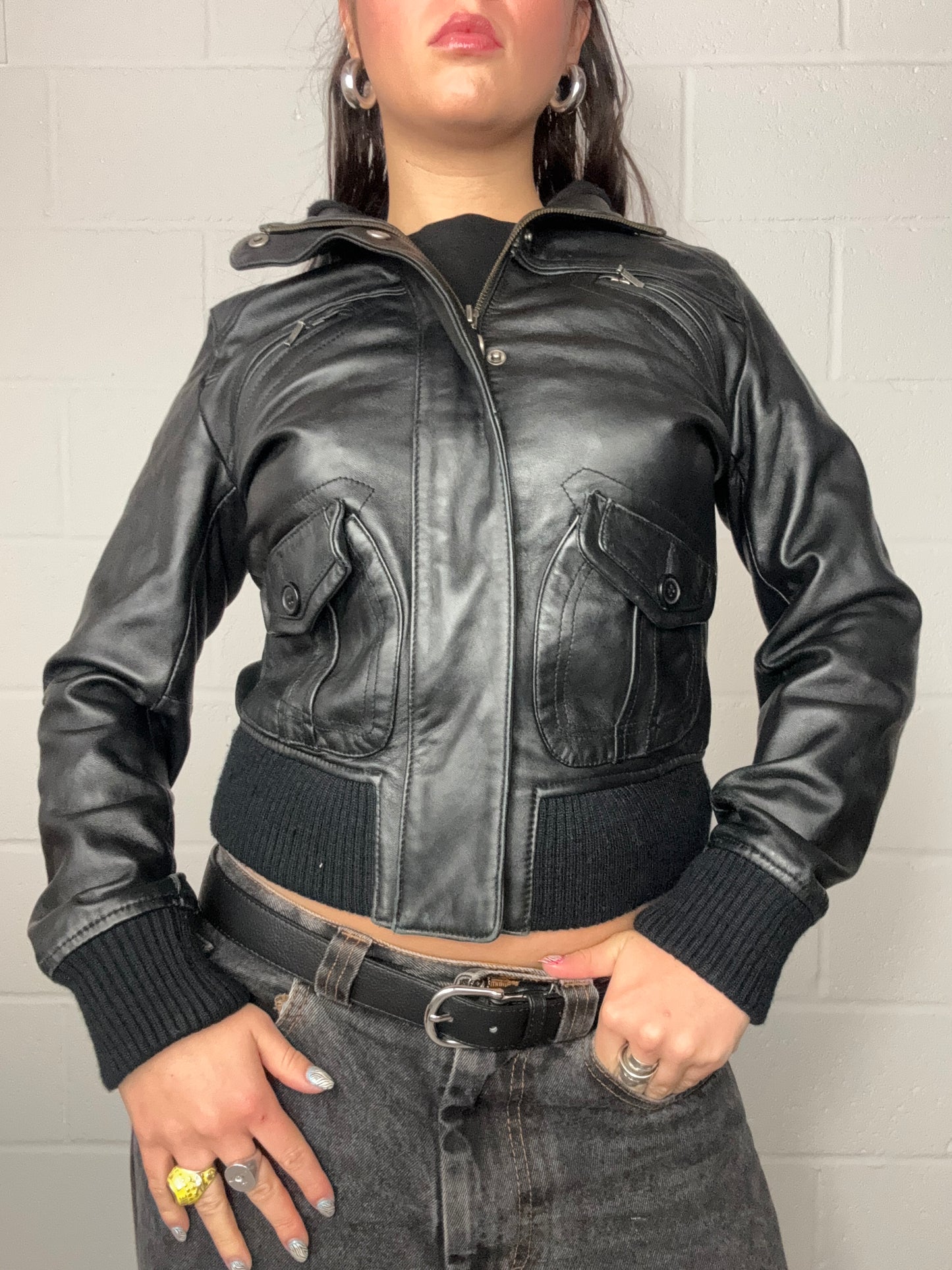 Leather Bomber Jacket